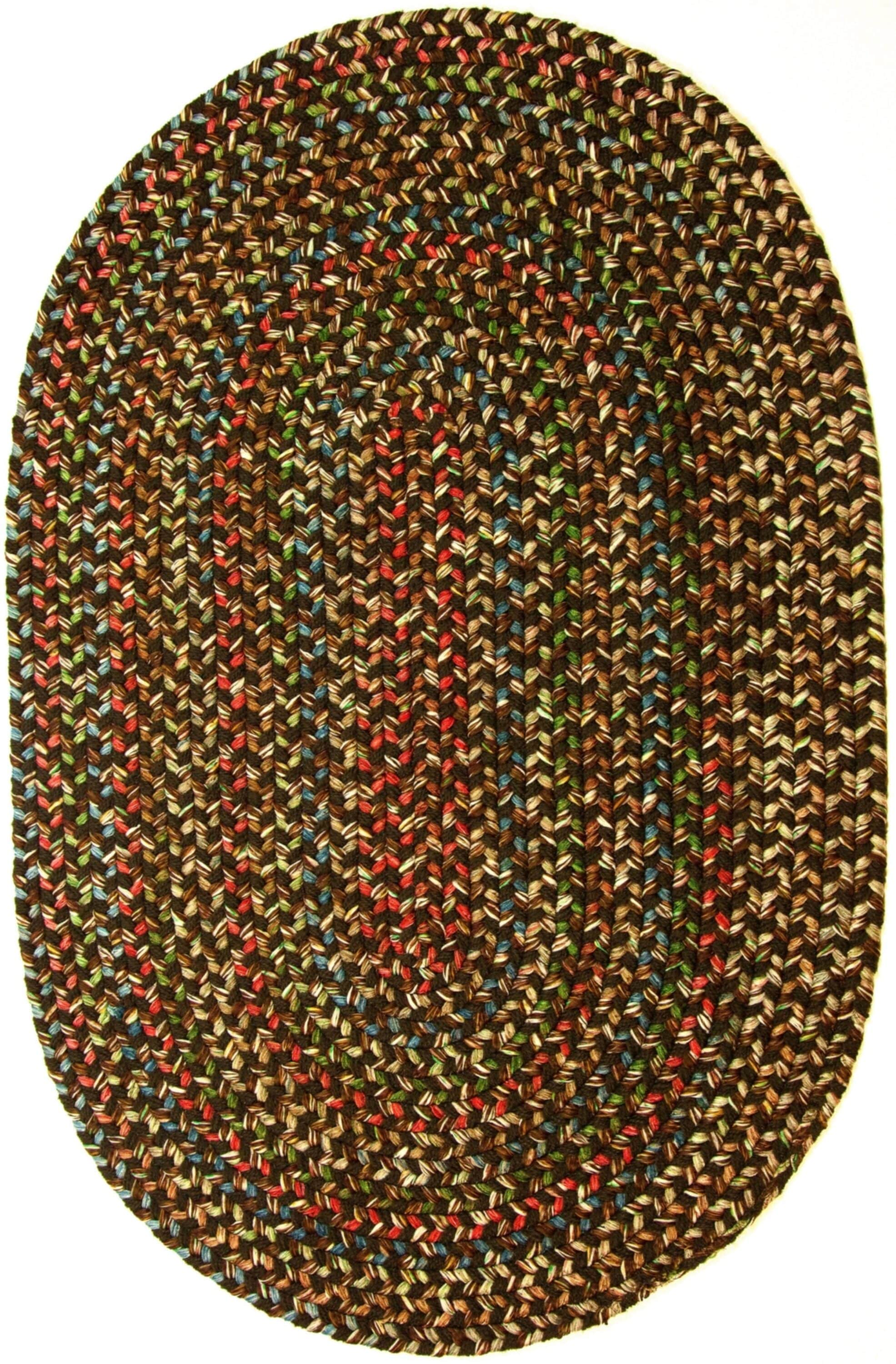 Rhody Rug KA33R024X036 2 x 3 (ft) Braided Polypropylene Brown Oval Indoor/Outdoor Geometric Area rug