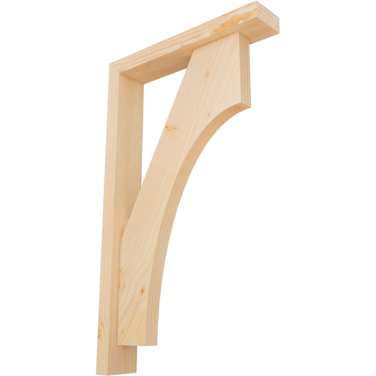 Ekena Millwork 1464615 Westlake Block Smooth Bracket with Offset Brace 3-1/2-in x 18-in x 30-in Douglas fir Brown Wood Standard bracket