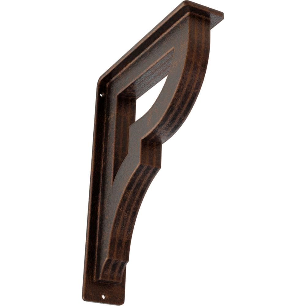Ekena Millwork BKTM02X07X10TBRACO Bradford 7.5-in x 2-in x 10-in Antique copper Wrought iron Countertop support bracket