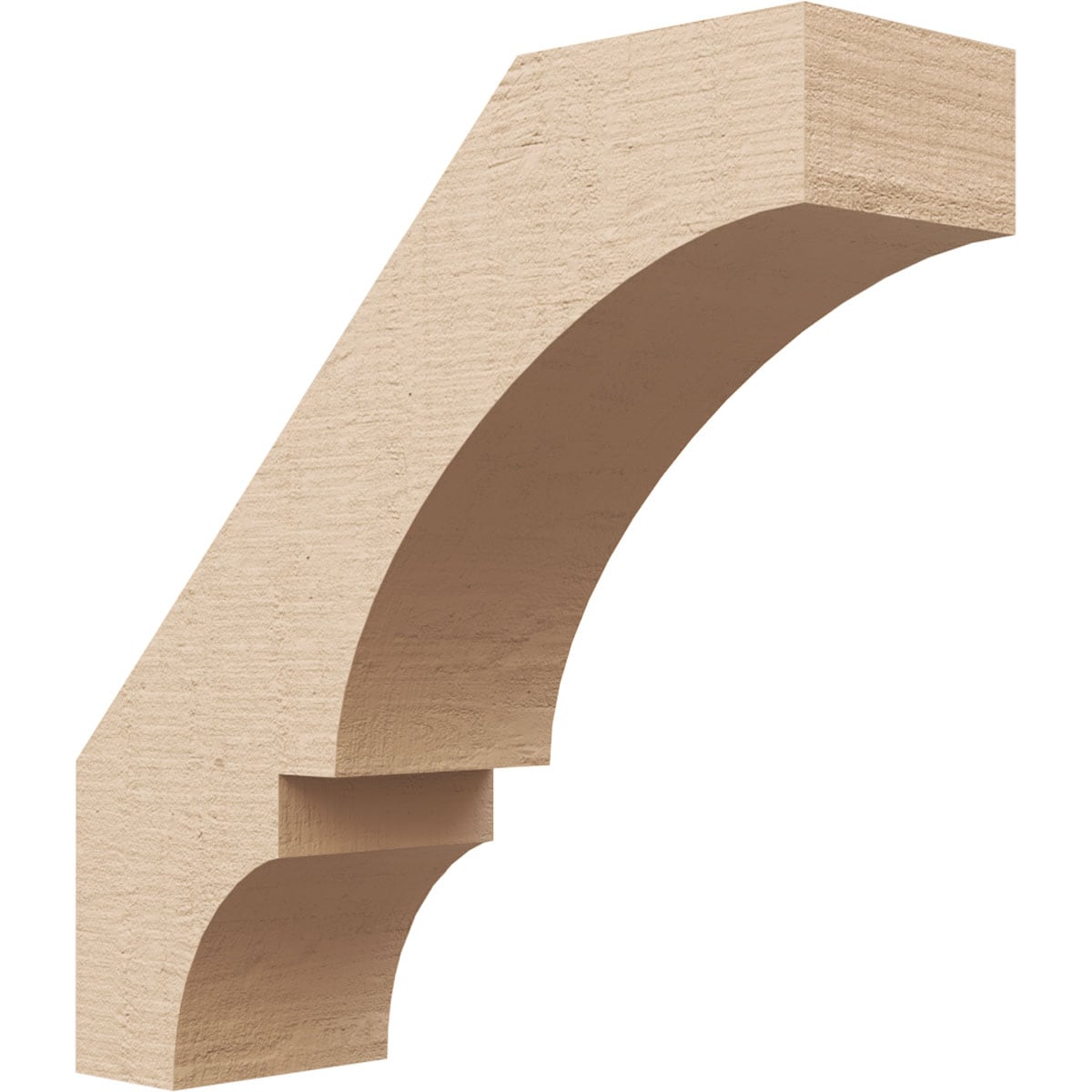 Ekena Millwork BRCUR03X10X10BOARCPR 3-in x 10-in x 10-in Primed Urethane Balboa Rough Cedar Woodgrain TimberThane KneeBrace