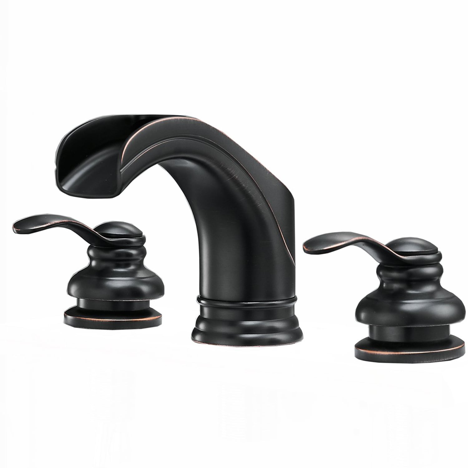 Bwe Oil Rubbed Bronze Widespread 2 Handle Watersense Waterfall Bathroom Sink Faucet A 96562 Orb 2936