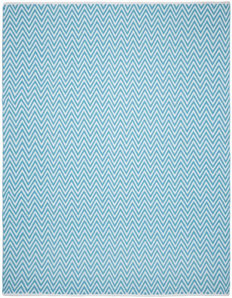 Safavieh MTK812H-8 Montauk Caswell 8 x 10 (ft) Cotton Blue/Ivory Rectangular Indoor Chevron Coastal Area rug