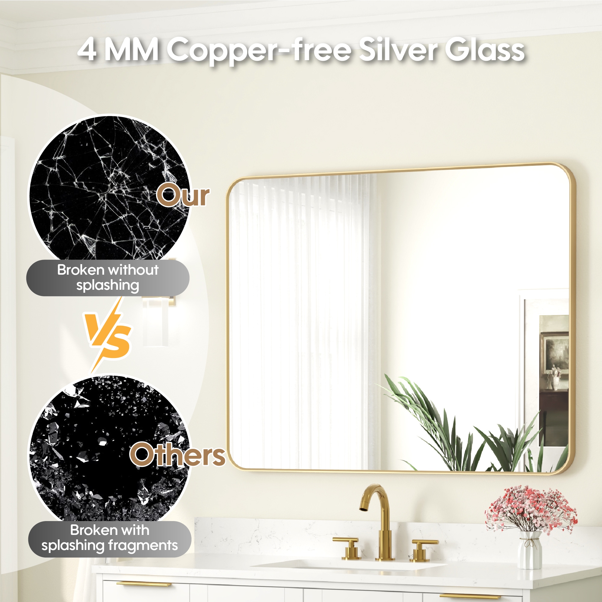 WELLFOR F1MR4032BG Framed-Bath-Mirrors - View #5