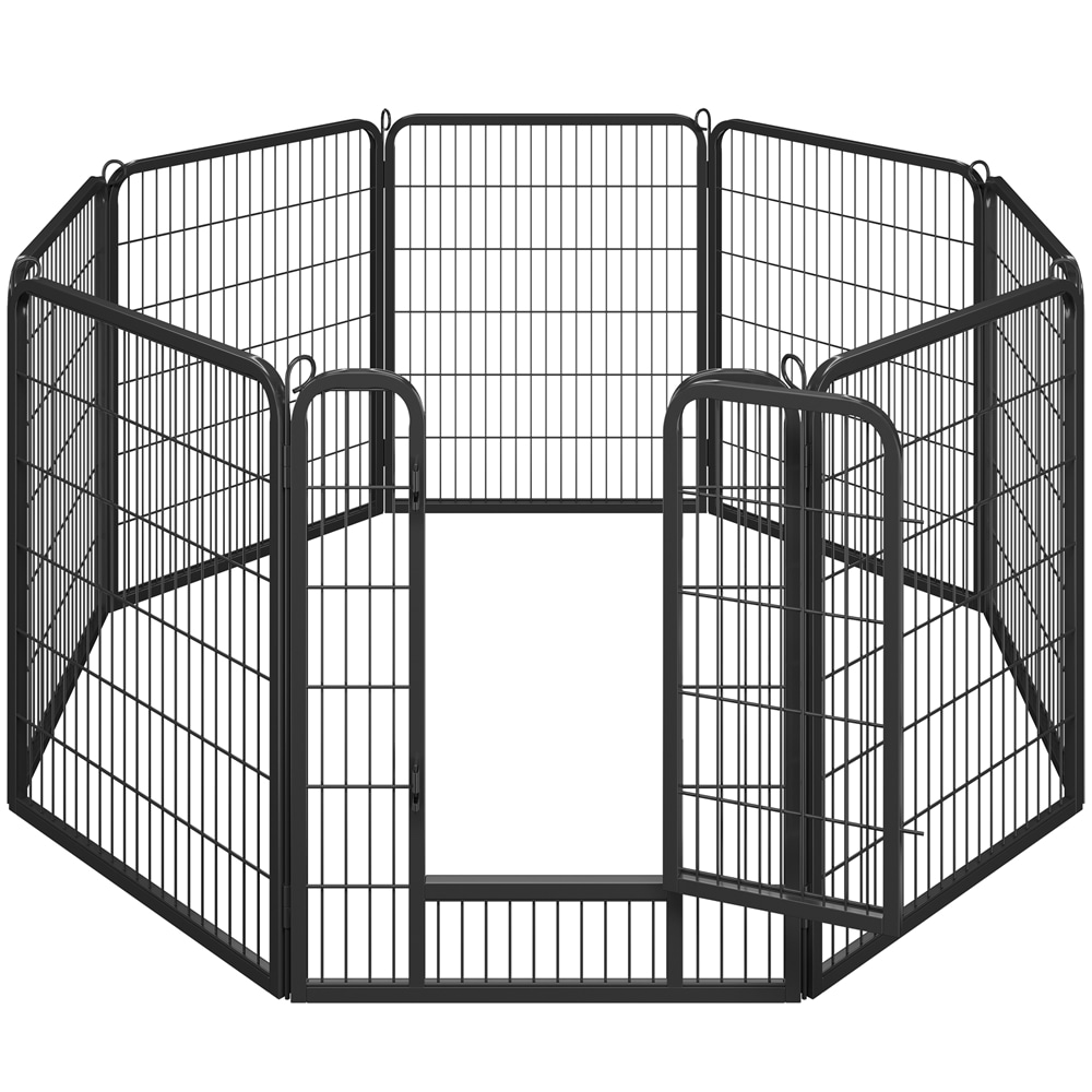 Yaheetech Black 40inch Tall 8 Panels Metal Pet Playpen Outdoor Indoor Fence Pen