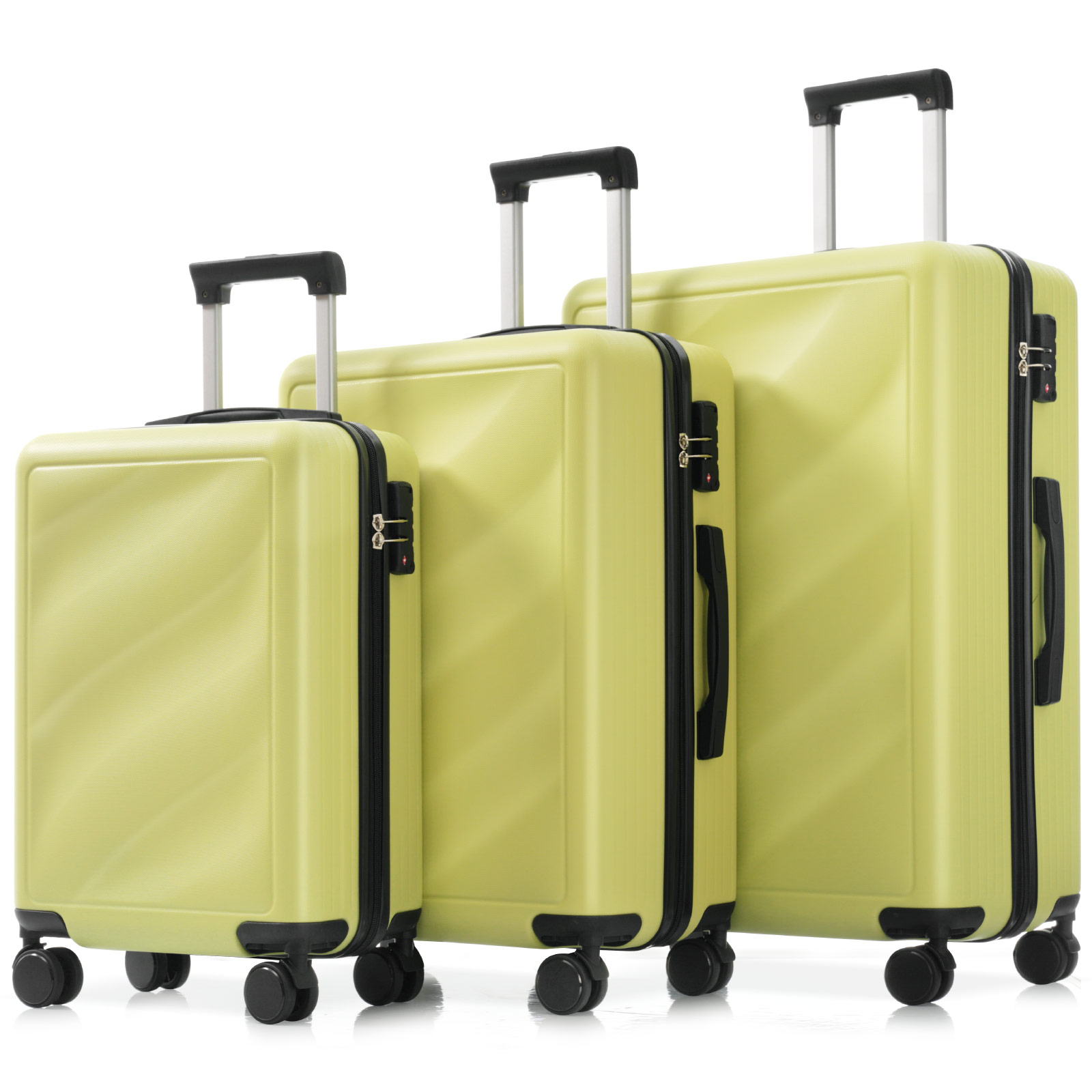ModernLuxe Luggage Set 3 Piece Lightweight Durable ABS Suitcases with Spinner Wheels and TSA Lock Carryon  Checked Travel Luggage 20inch/24inch/28inch