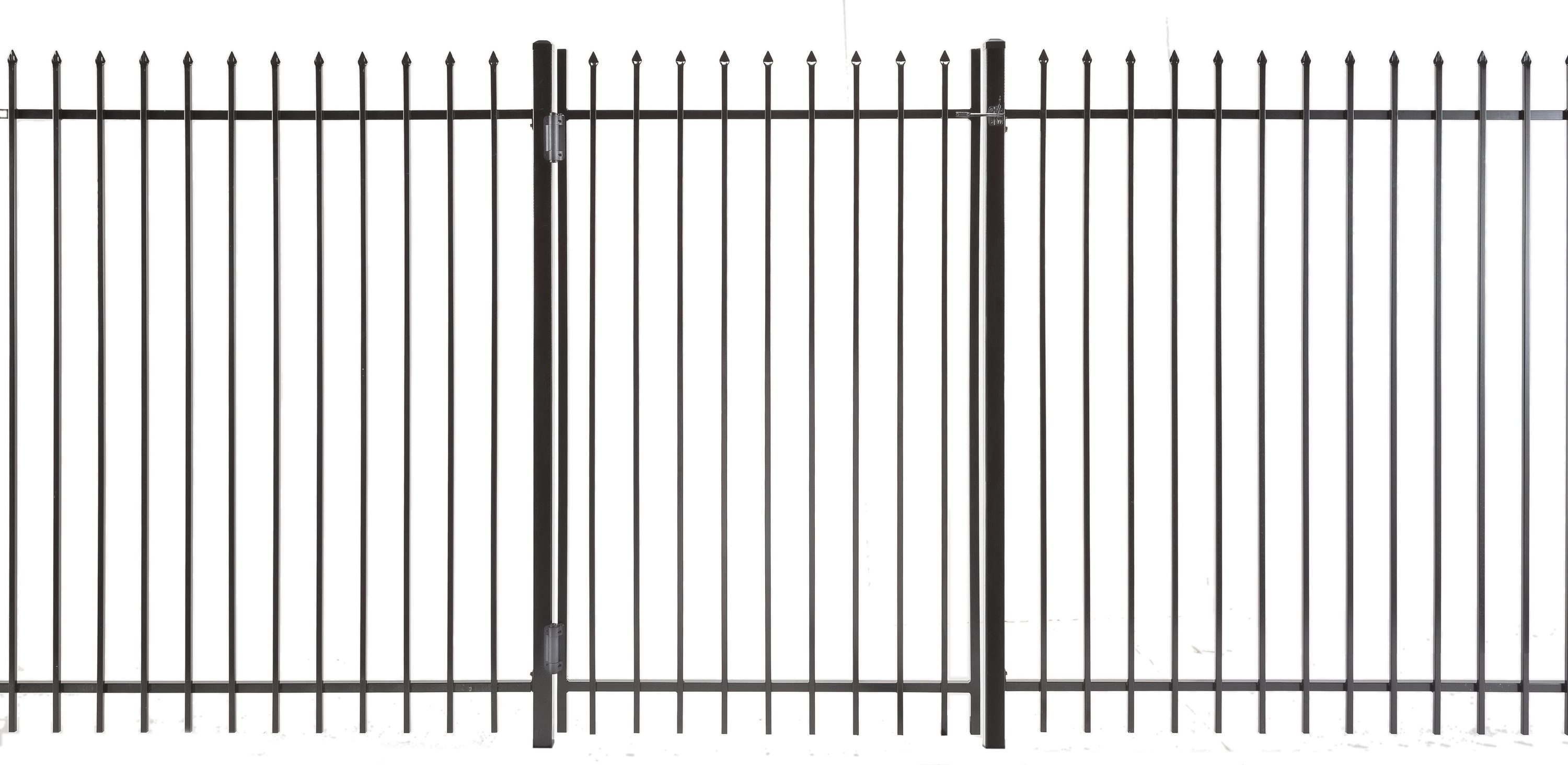 Lafayette 6-ft H x 4-ft W Powder Coated Vinyl-coated Steel Pressed-point Decorative Walk-thru Fence Gate