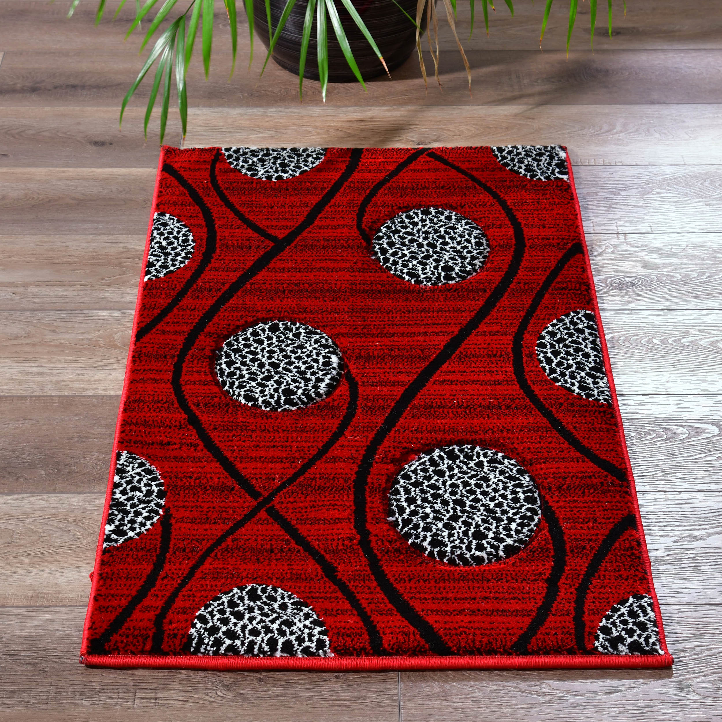 MDA Rugs OR3123 Orelsi 2 x 3 (ft) Polypropylene Red Rectangular Indoor Abstract Area rug