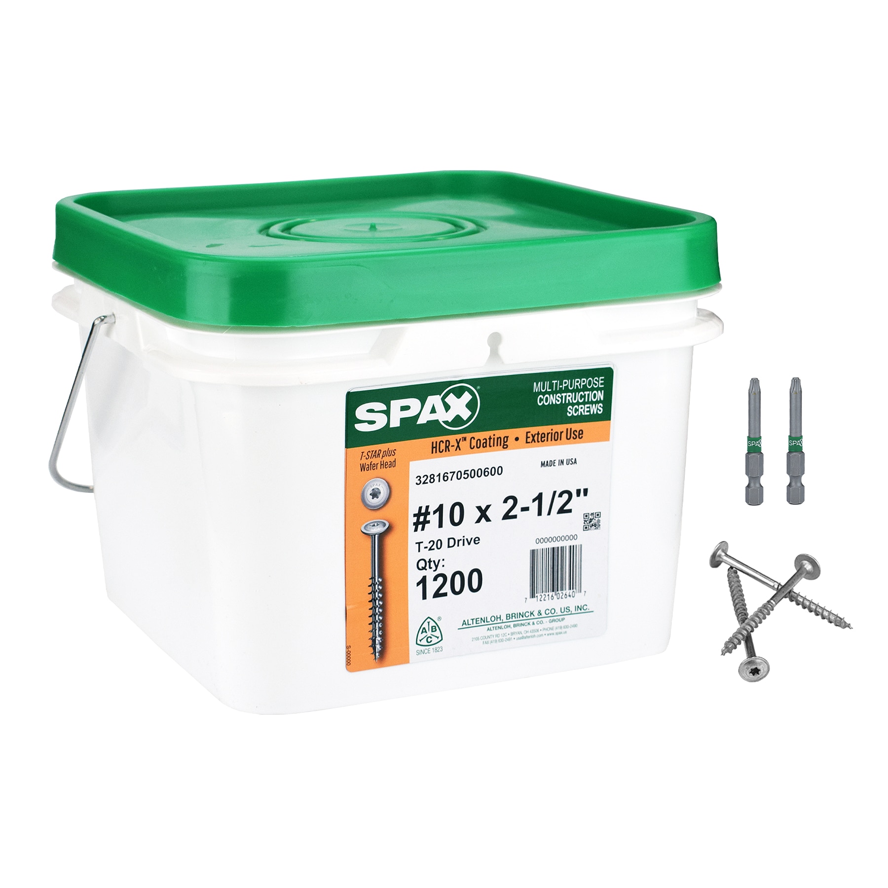 SPAX 3281670500600 Multi-Material #10 x 2-1/2-in Double-barrier Exterior Wood screws ( 1200 -Per Box )