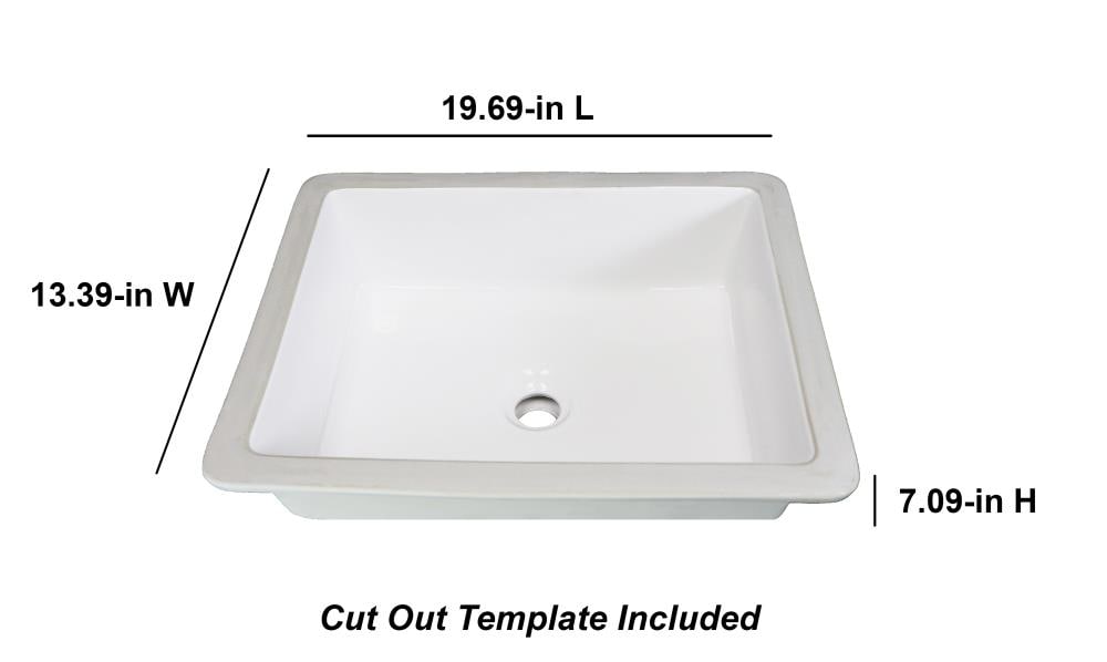 allen + roth Vitreous China Undermount Rectangular White Bathroom Sink ...