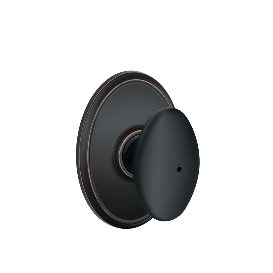 Schlage F40 SIE 716 WKF F Decorative Siena x Wakefield Aged Bronze Bed/Bath No Deadbolt Privacy Door Knob