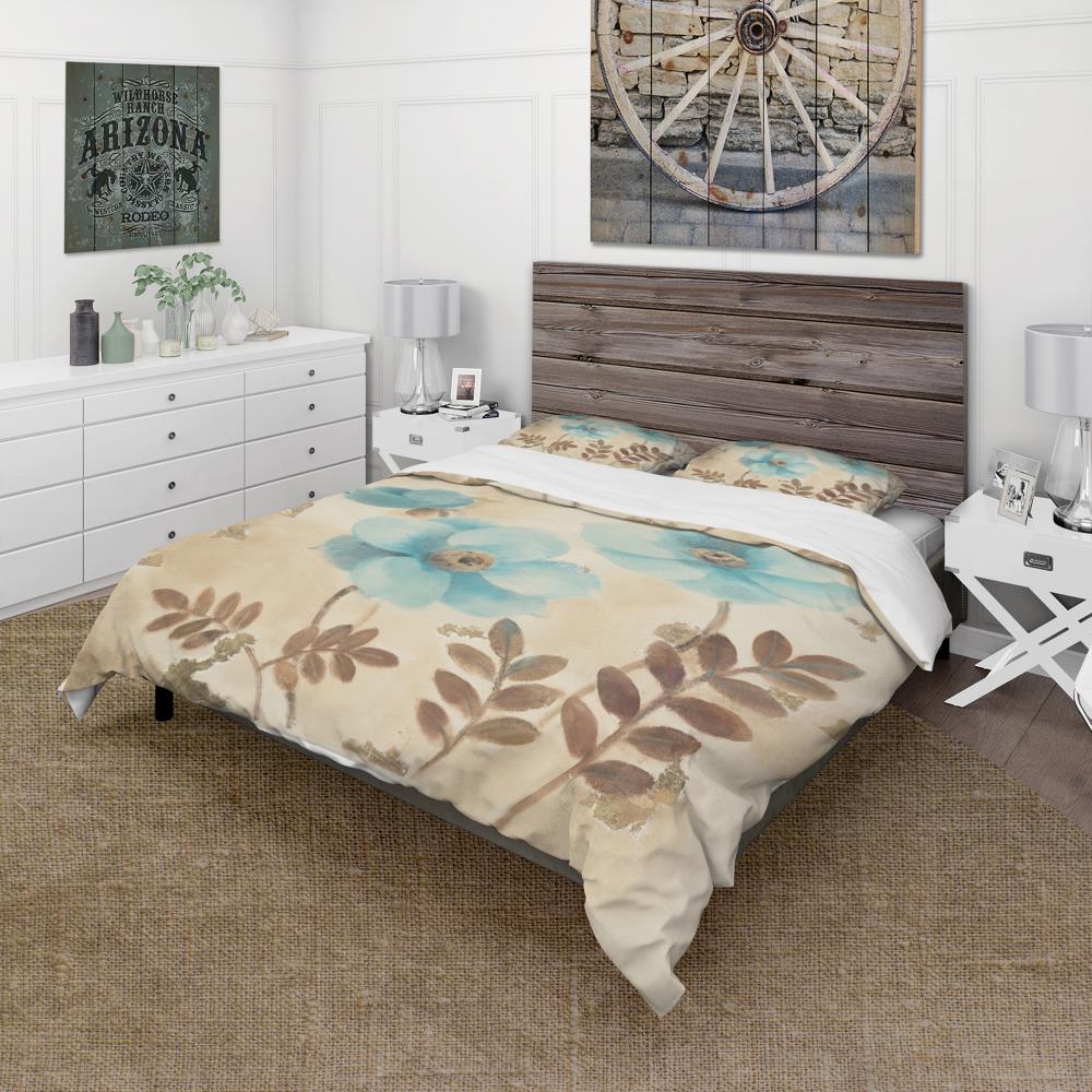Designart BED30665-K 3 -Piece Blue King Duvet cover Set