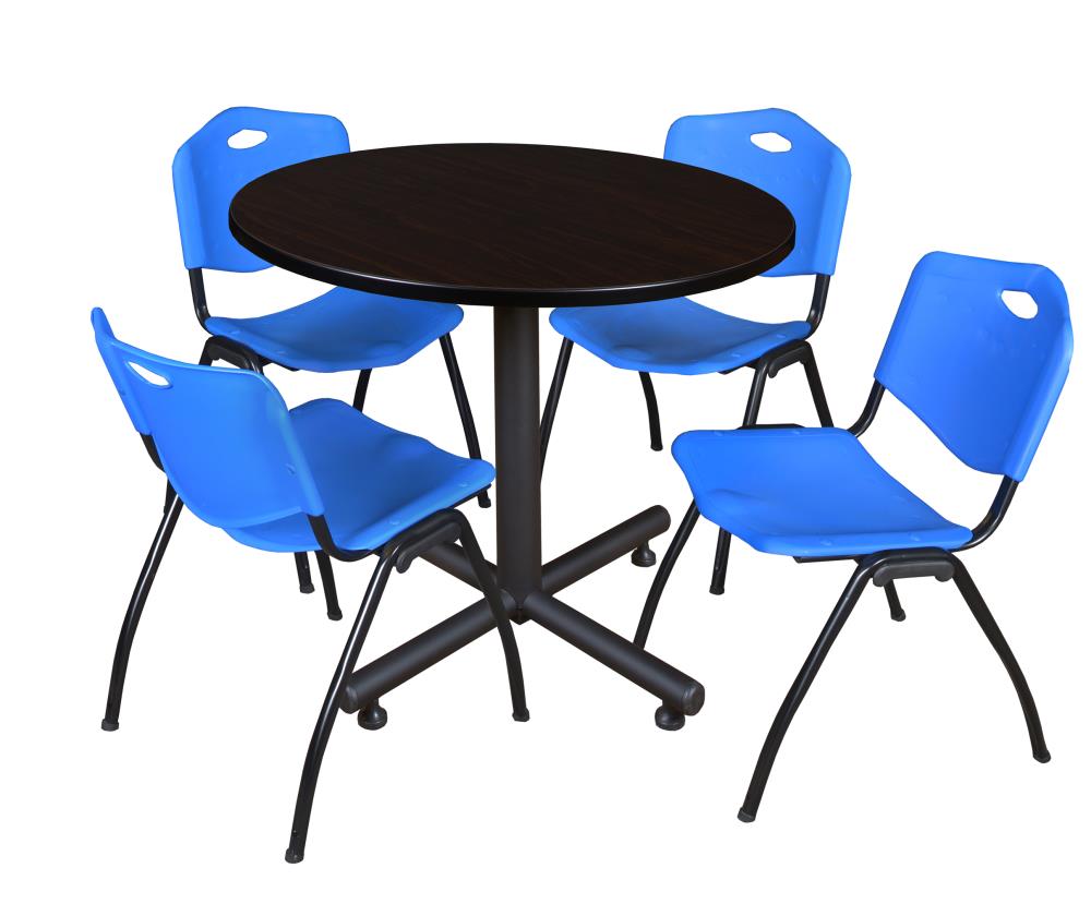 Regency TKB42RNDMW47BE Breakroom Brown 4-Person Training Table (42-in W x 29-in H)