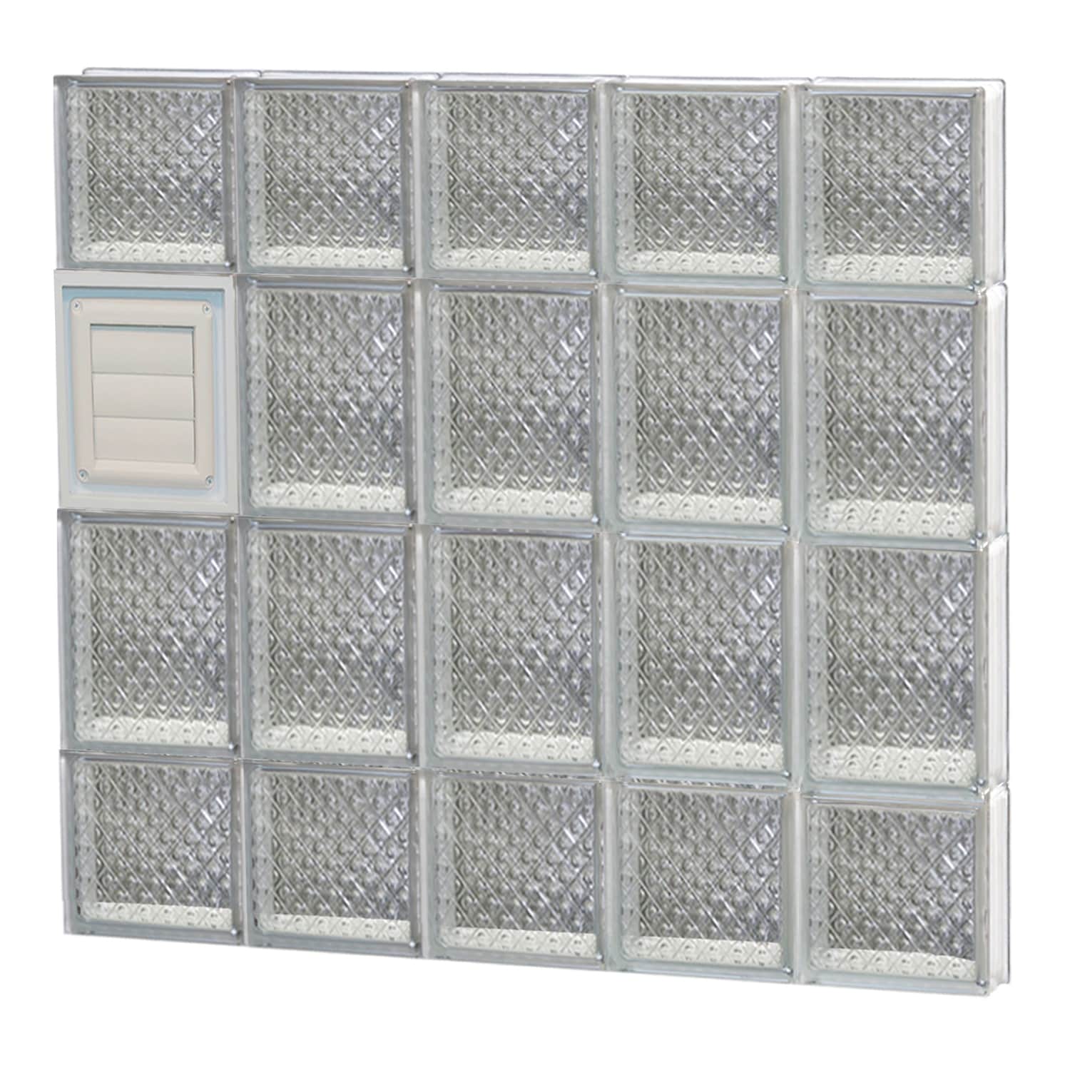 REDI2SET D3028DP Diamond Glass 28-3/4-in x 27-in Frameless Replacement Dryer vent Glass Block Window