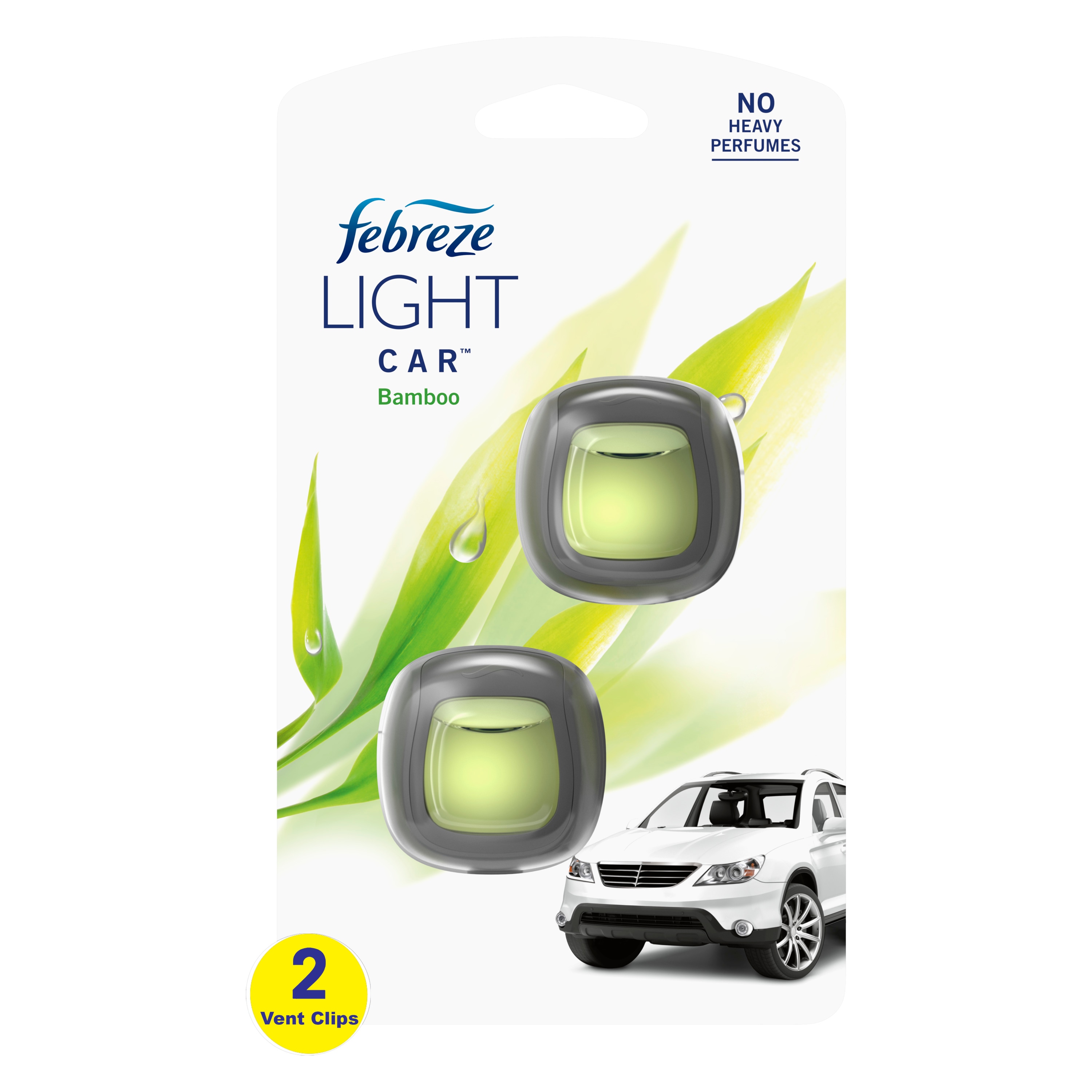 Febreze Car Vent Clip Auto, Home Office AC Air Freshener & Odor Eliminator,  With Gain Original - 2 Pieces by GOSO Direct