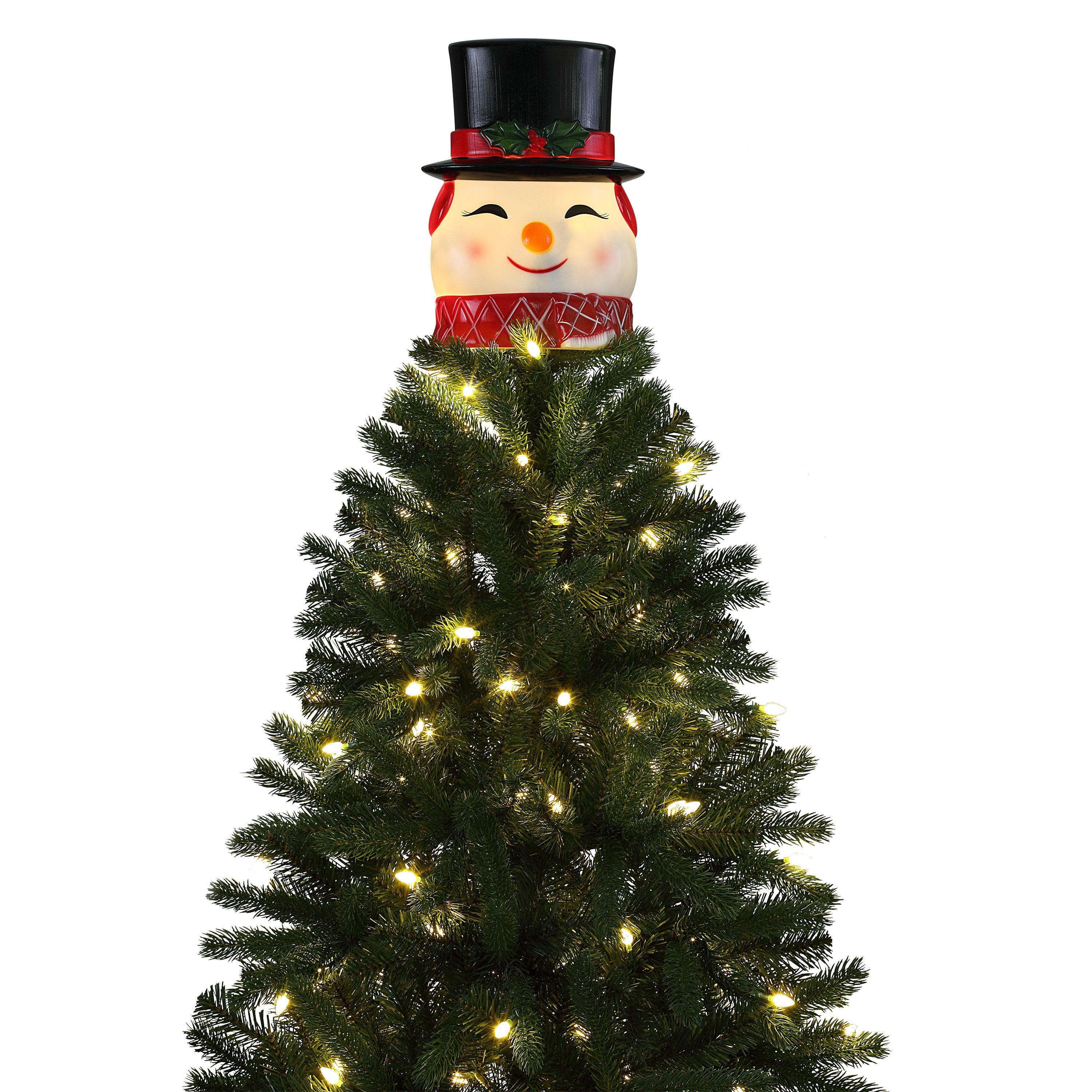 Mr. Christmas 12 in. Blow Mold Lit Tree Topper - Snowman
