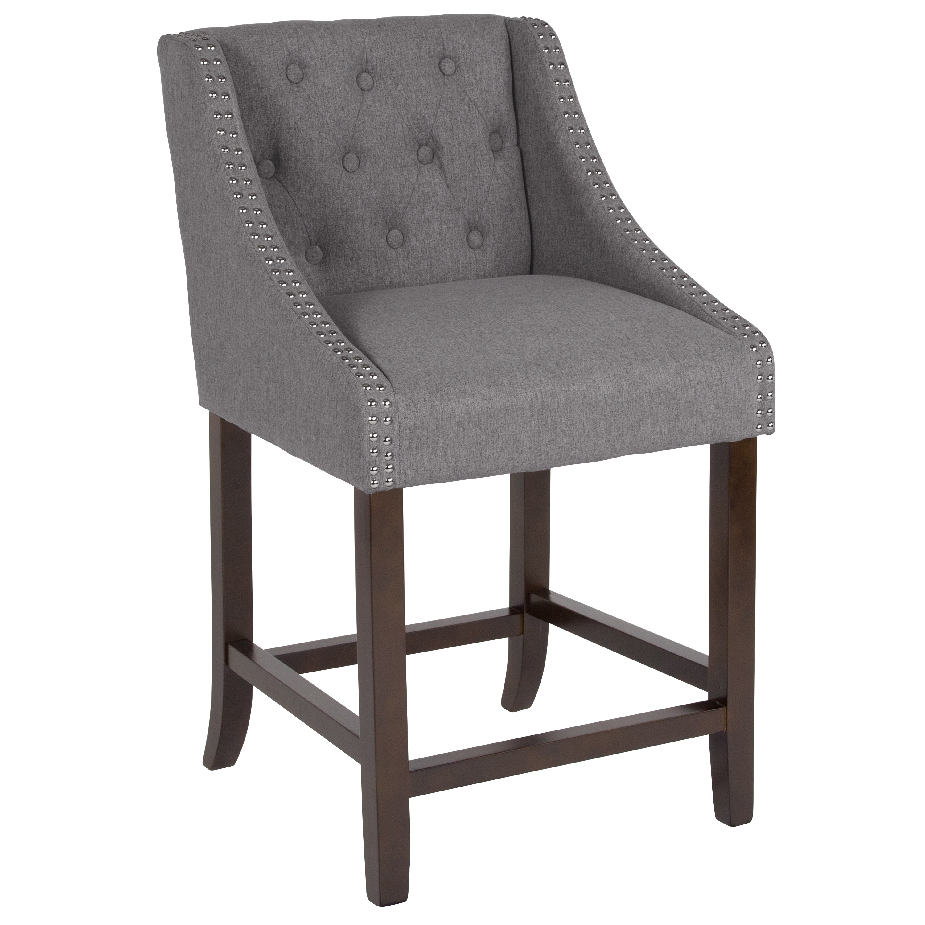 Flash Furniture Carmel Series Dark Gray Fabric 24-in H Counter height ...