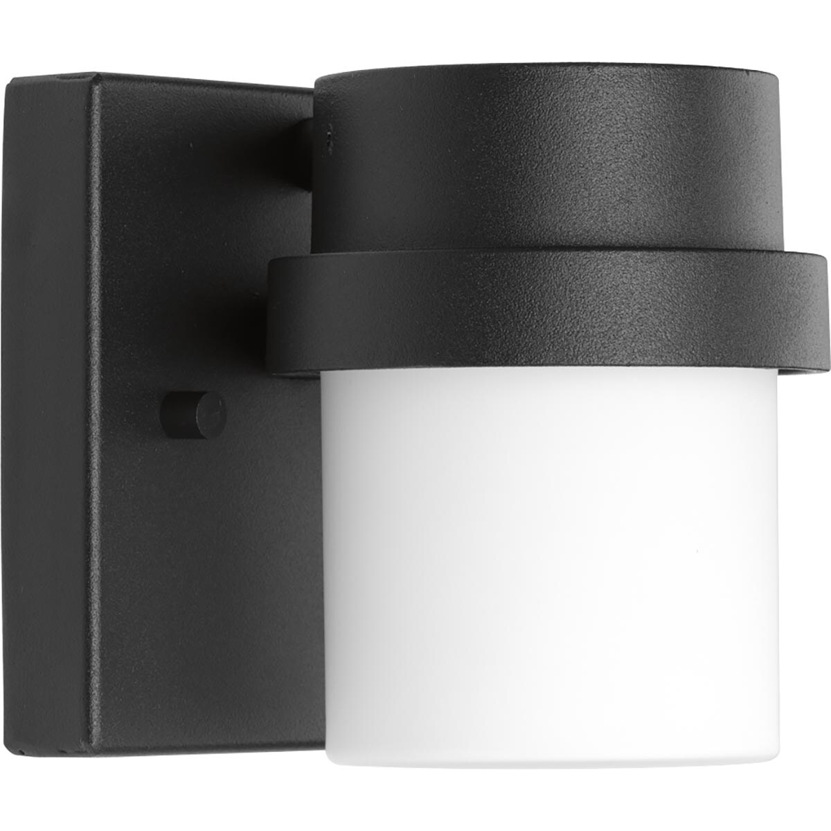 Black Aluminum LED Outdoor Wall Lantern with Glass Shade