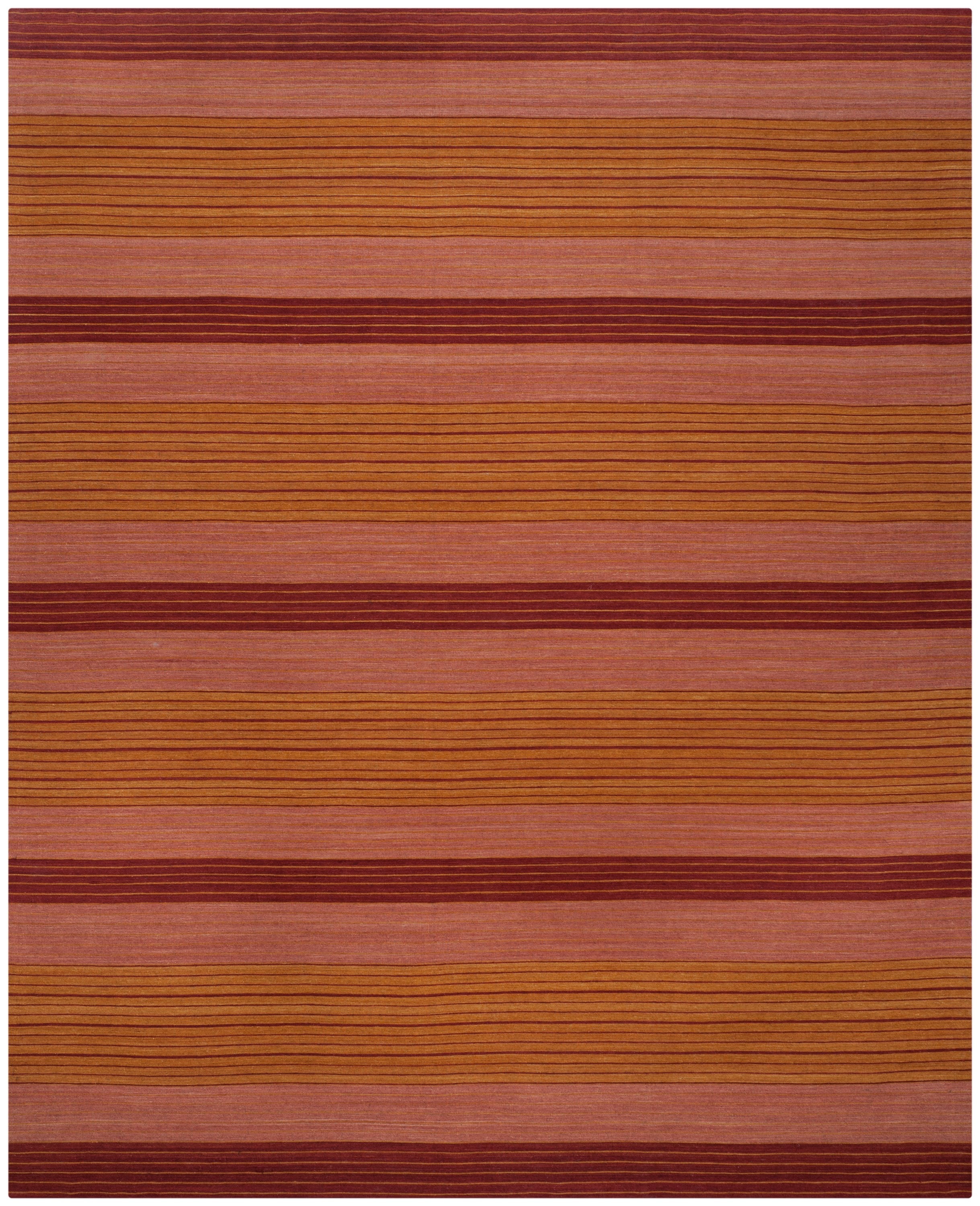 Marbella Rust Red Hand Loomed Wool 8' x 10' Area Rug