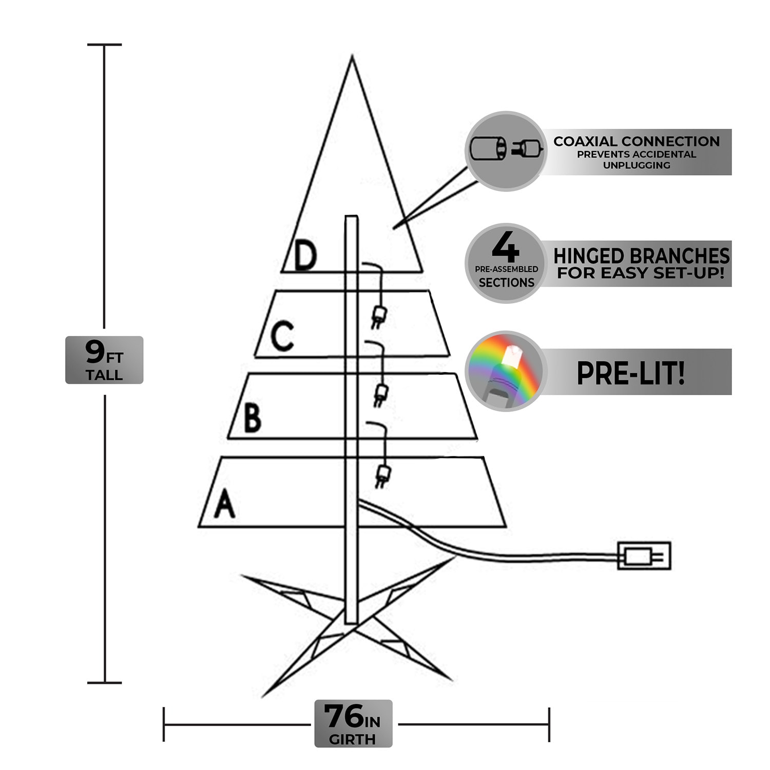 Holidynamics Holiday Lighting Solut 51202 RGB Artificial-Christmas-Trees - View #4