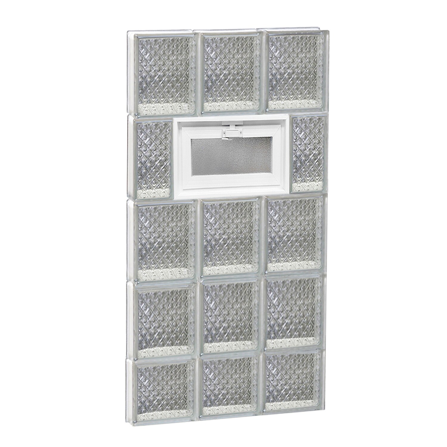 REDI2SET V1838DP Diamond Glass 17-1/4-in x 36-3/4-in Frameless Replacement Vented Glass Block Window