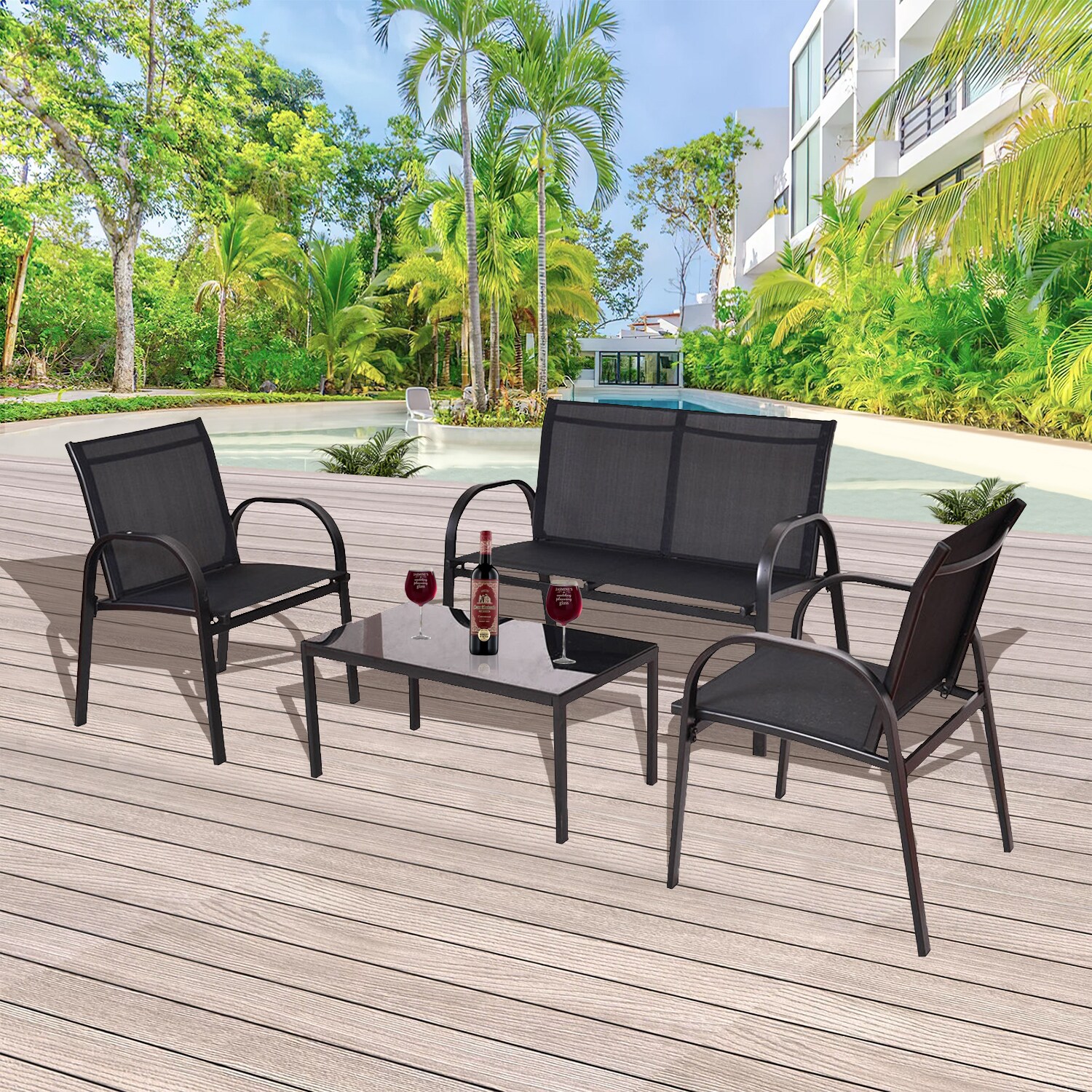 WELLFOR OUJ65848BK Patio-Conversation-Sets - View #8