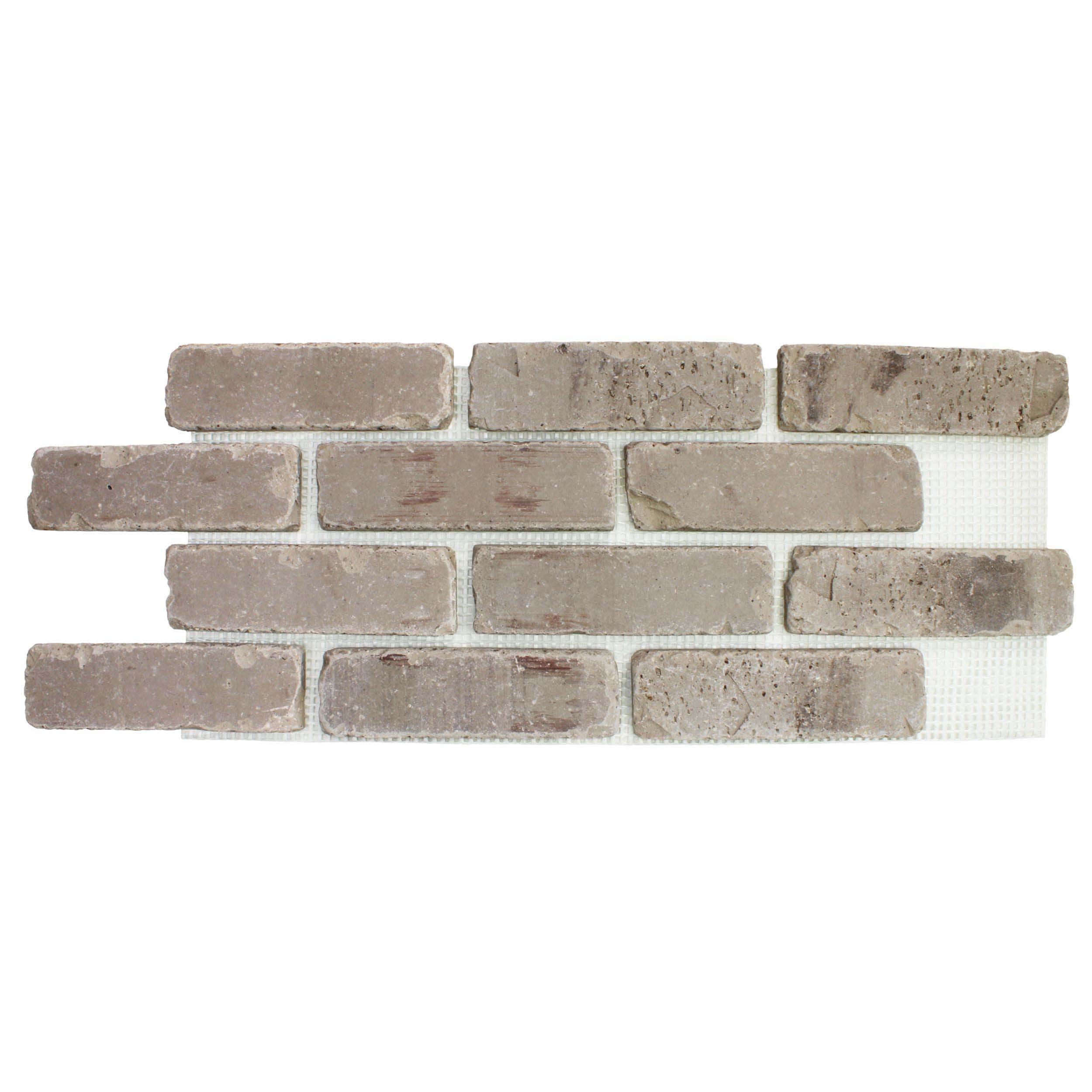 Old Mill Thin Brick Systems BW-370059CS Brickwebb 10.5-in x 28-in Olympus Brick Veneer Panel 8.7 Square feet