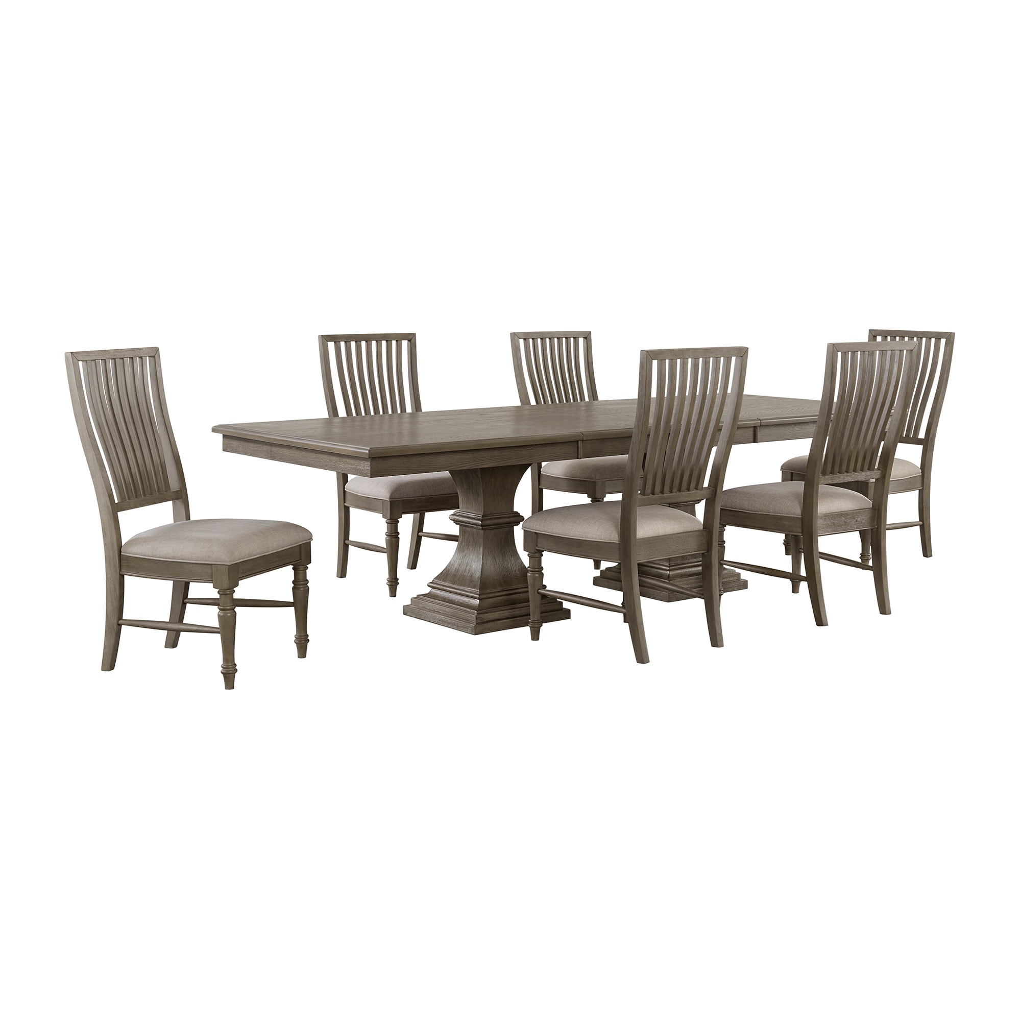 Picket House Furnishings D-10315-3-DT-7PC Royale Grey Traditional Dining Room Set with Rectangular Table ( Seats 6 )