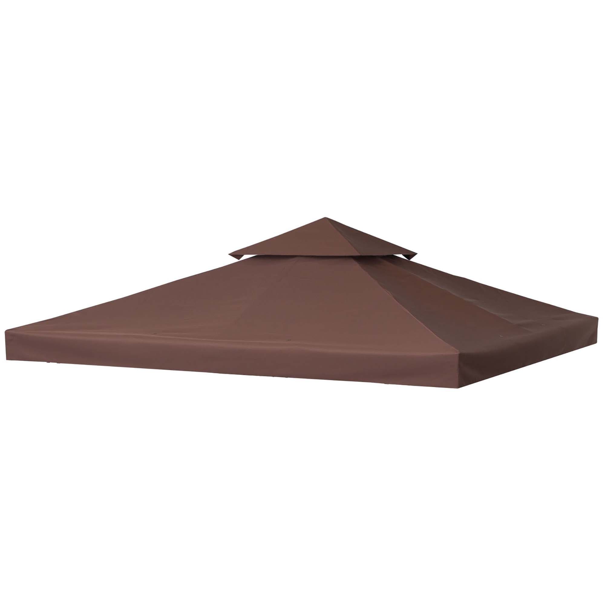 Siavonce - 10-ft x 10-ft Brown Gazebo replacement canopy top