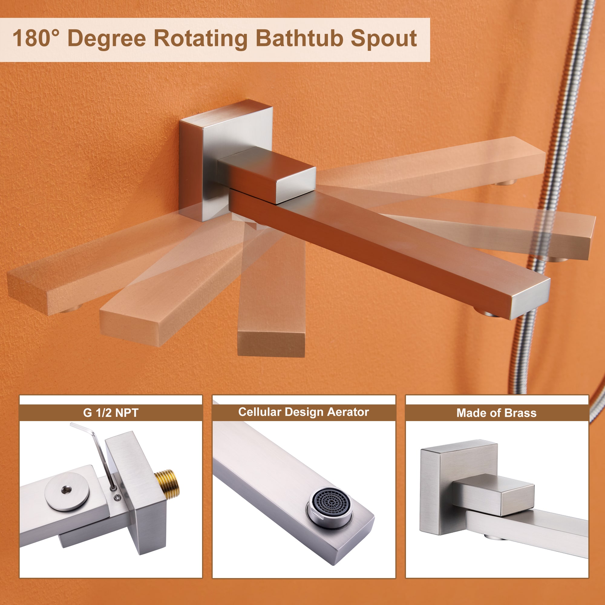 Clihome CL-024ORB-SL Showerhead-Bar-Panels - View #10
