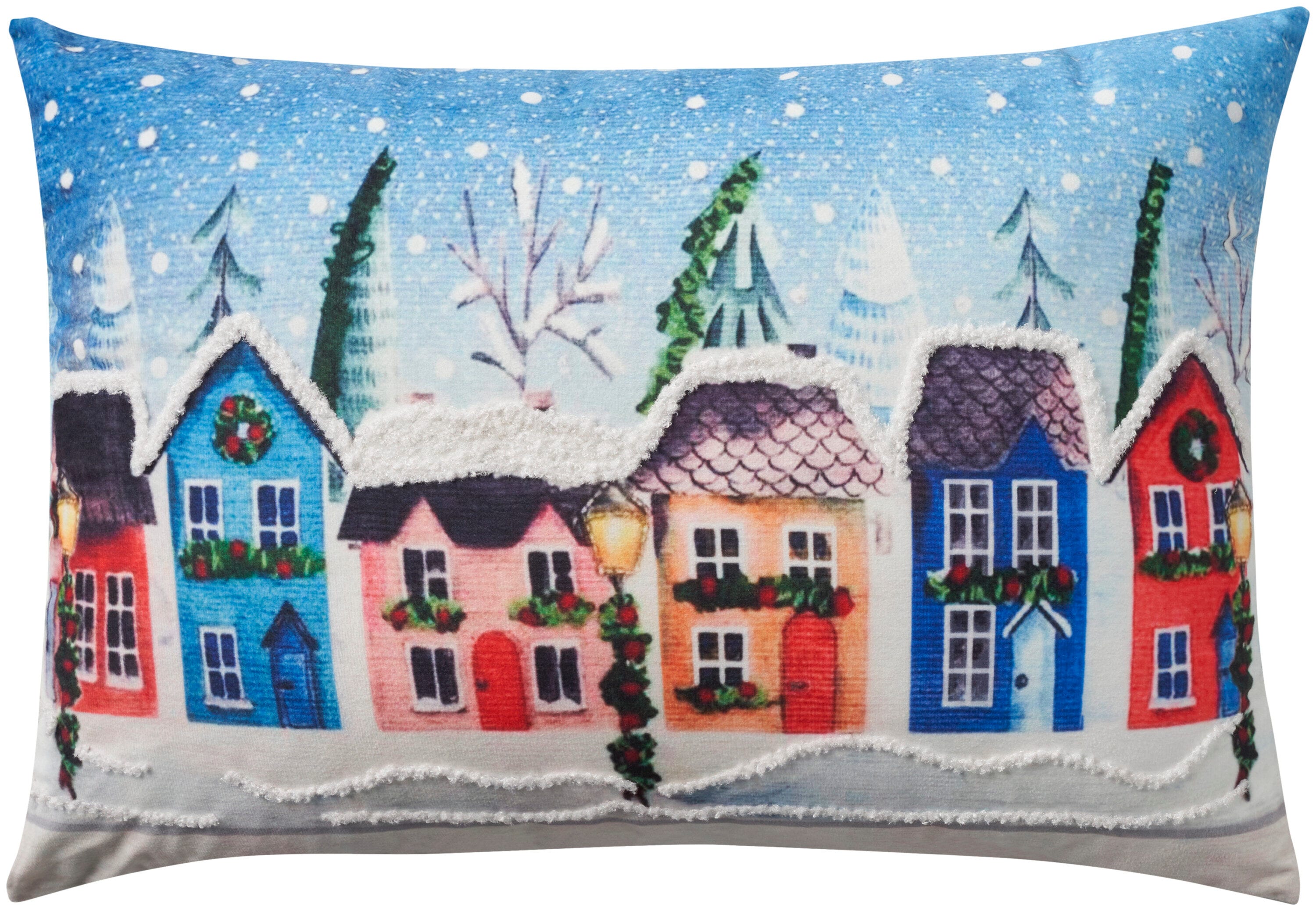 Mina Victory Holiday Pillows 14-in x 20-in Multicolor Indoor Decorative ...