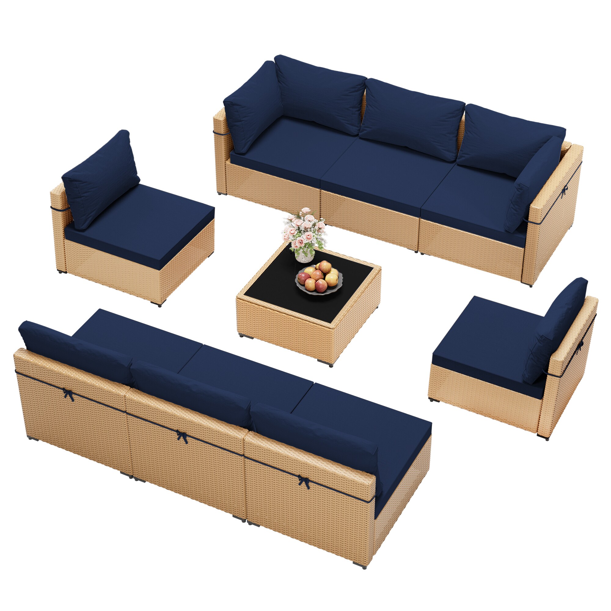 UPHA TBBE-AB2C-NAVYBLUE Patio-Conversation-Sets - View #2