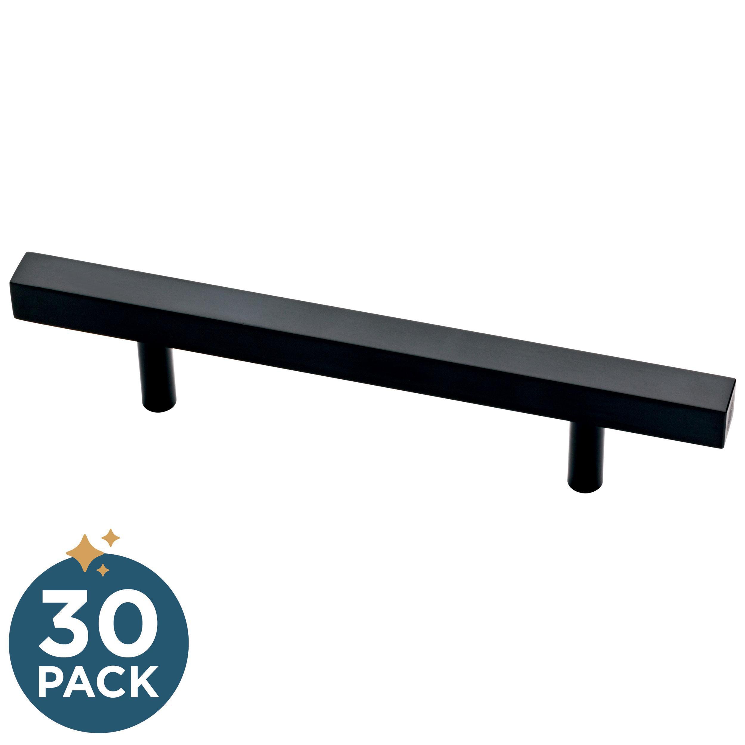Franklin Brass P46656K-FB-B2 Simple Square Bar 3-3/4-in , 96mm Center to Center Matte Black Rectangular Bar 30 -Pack