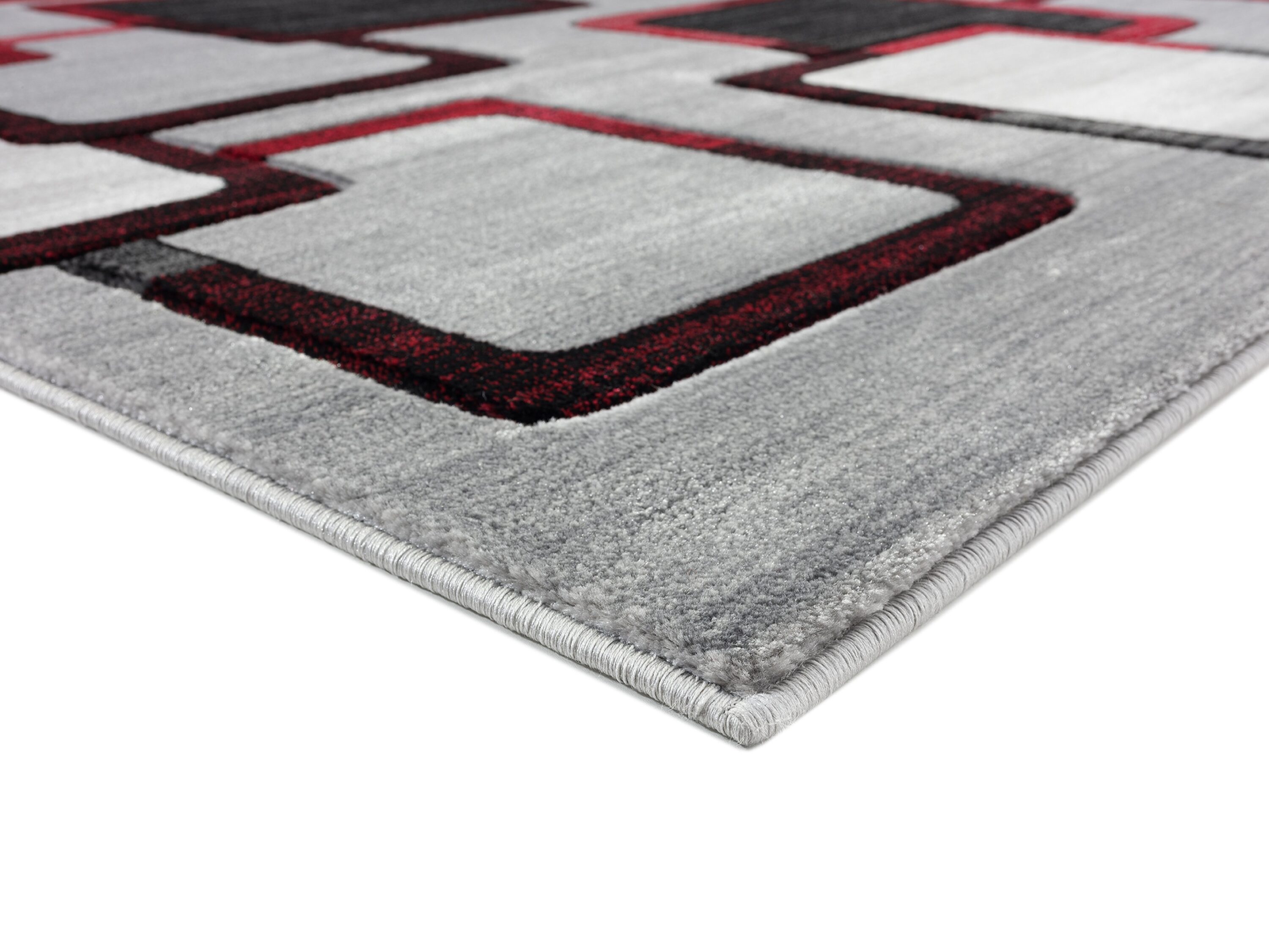 MDA Rugs Orelsi Abstract Squares Gray Red Area Rug 2 1 X 3 3 In The   64186112 