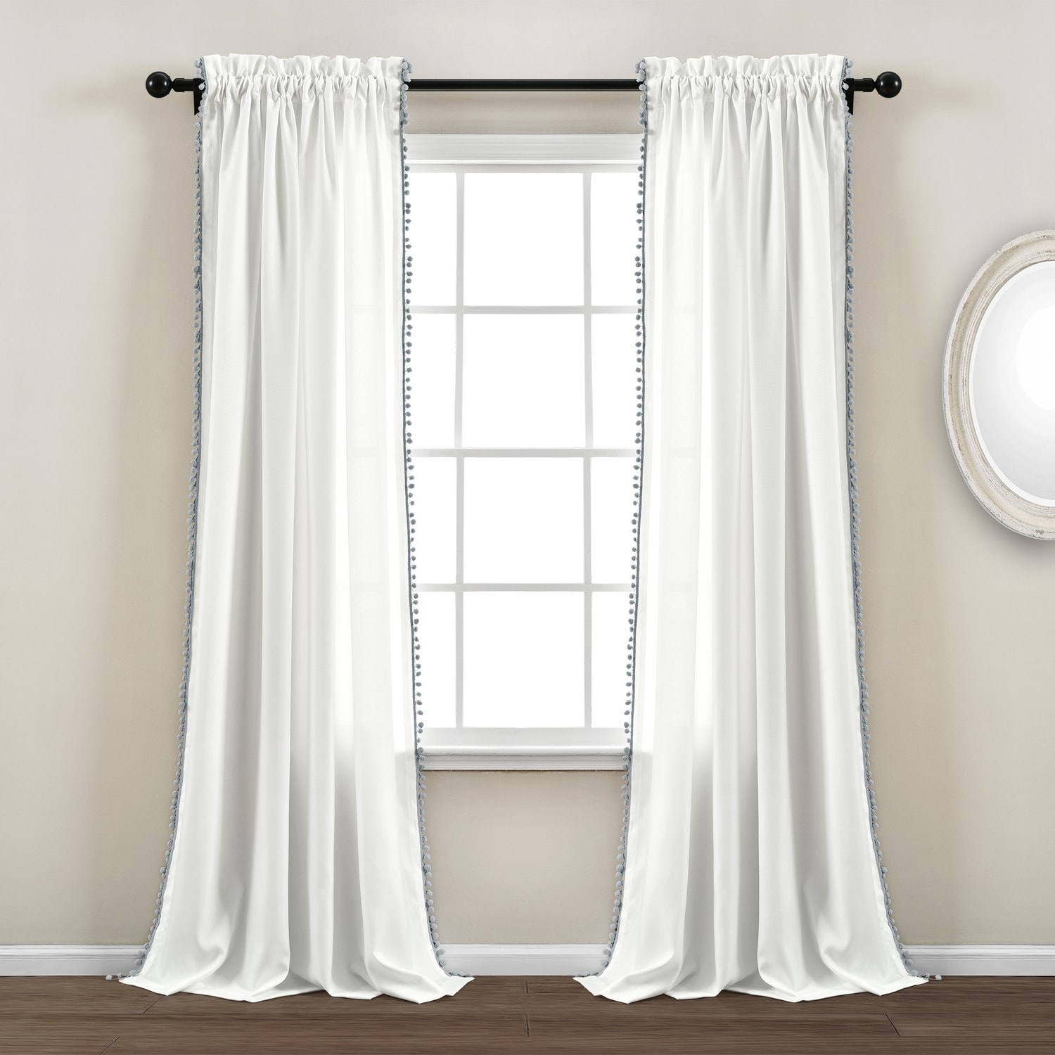 Lush Decor 16T004297 84-Inches Gray Rod pocket Single curtain panel