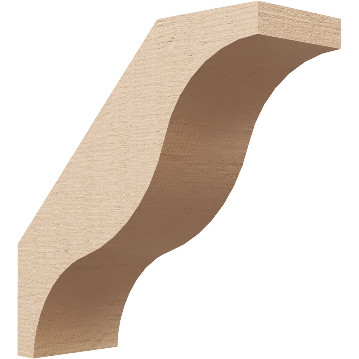 Ekena Millwork BRCUR05X14X14FSTRCPR 5-in x 14-in x 14-in Primed Urethane Funston Rough Cedar TimberThane Knee Brace
