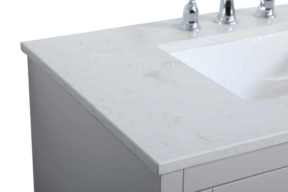Elegant Decor First Impressions 36-in Gray Undermount Single Sink ...