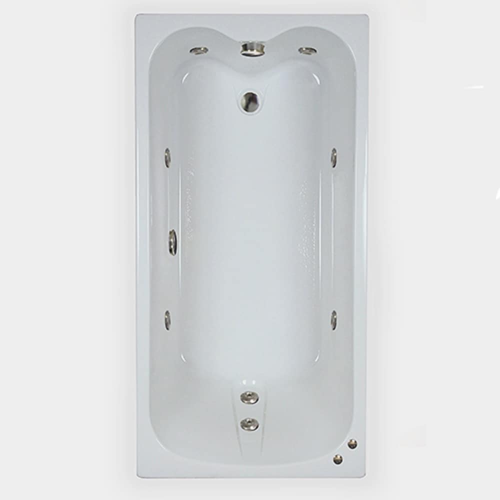 WaterTECH 6032 ULTRA BONE Designer 31.75-in x 59.75-in Bone Acrylic Drop-In Whirlpool Tub (Reversible Drain)