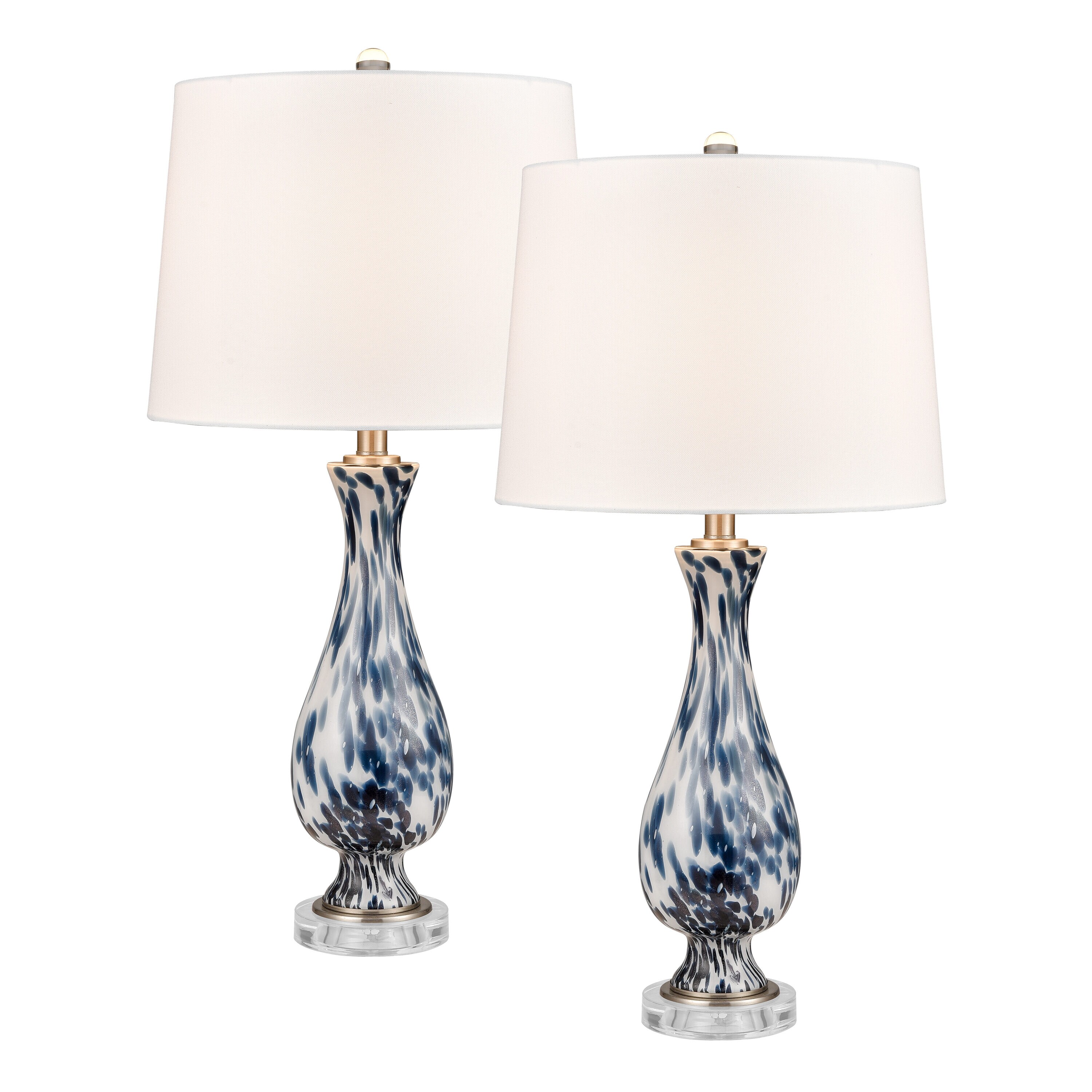 Bend 6-in Blue 3-way Table Lamp with Fabric Shade | - Westmore by ELK Lighting LW-202331323