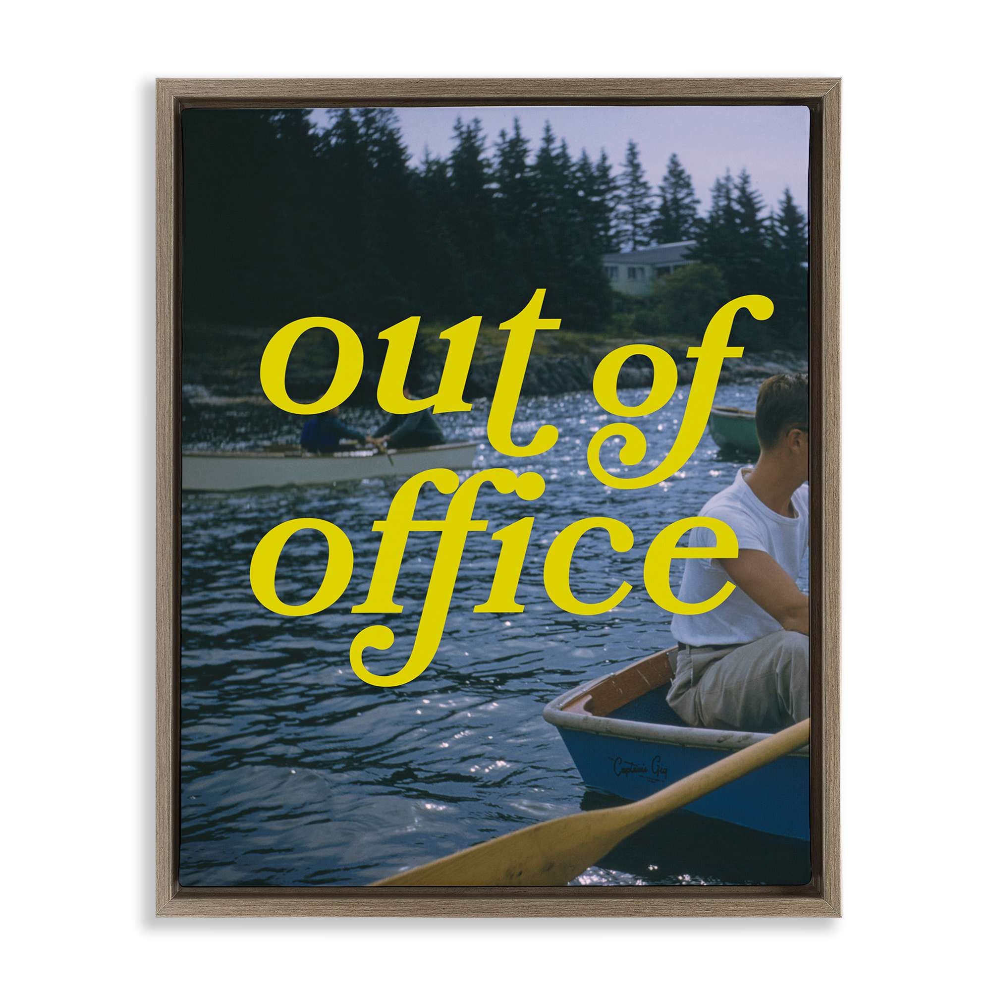 Stupell Industries BS-379-FFE-24X30 Out of Office Lake View Floating Frame design by Victoria Barnes