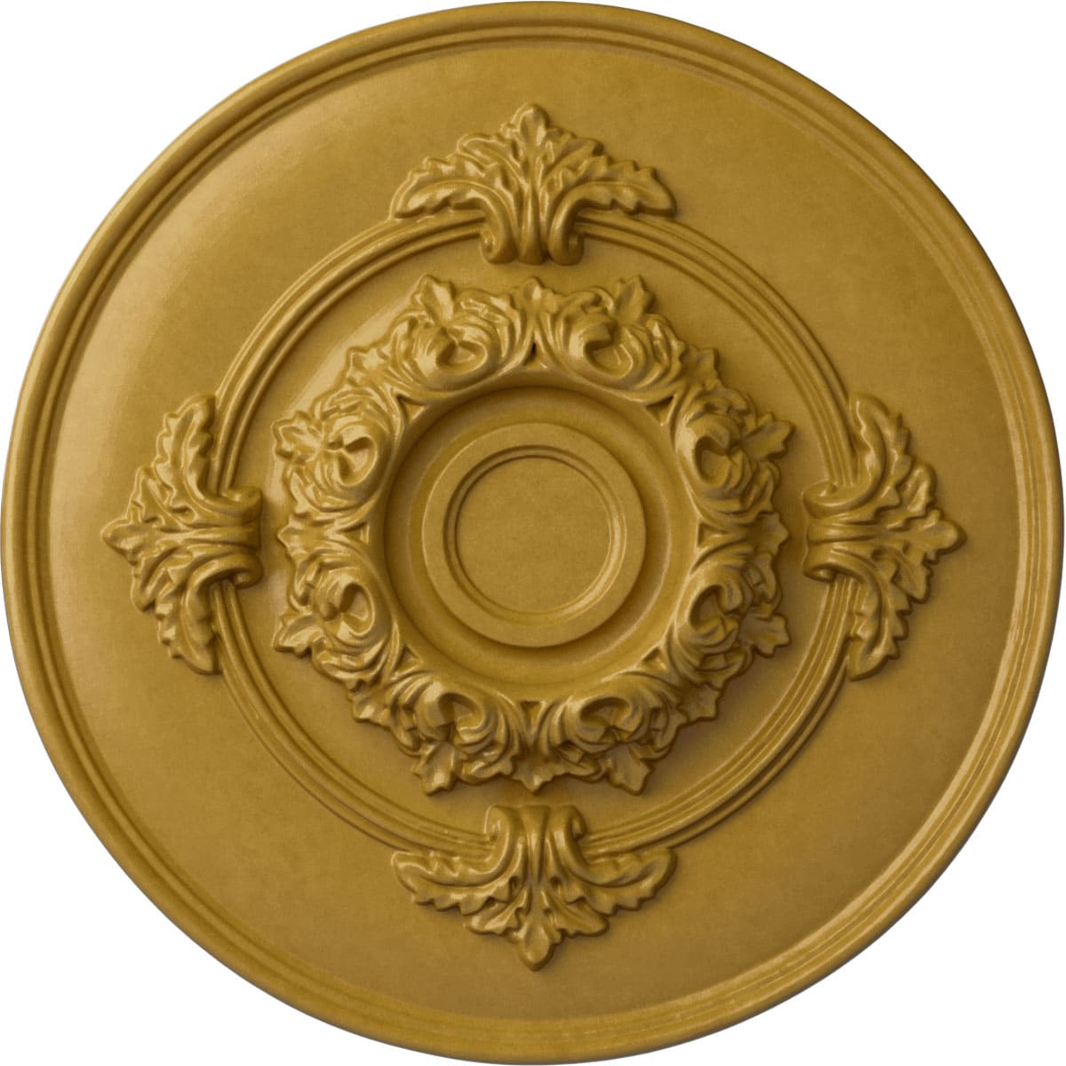 Ekena Millwork CM13MOIGS Monique 13.75-in W x 13.75-in L Painted Iridescent Gold Polyurethane Whole Ceiling Medallion