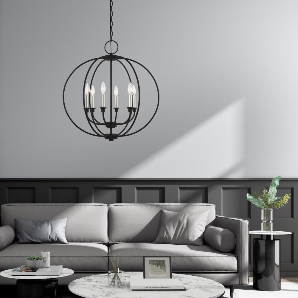 Milania Elegance 6-Light Black Crystal Candelabra Chandelier