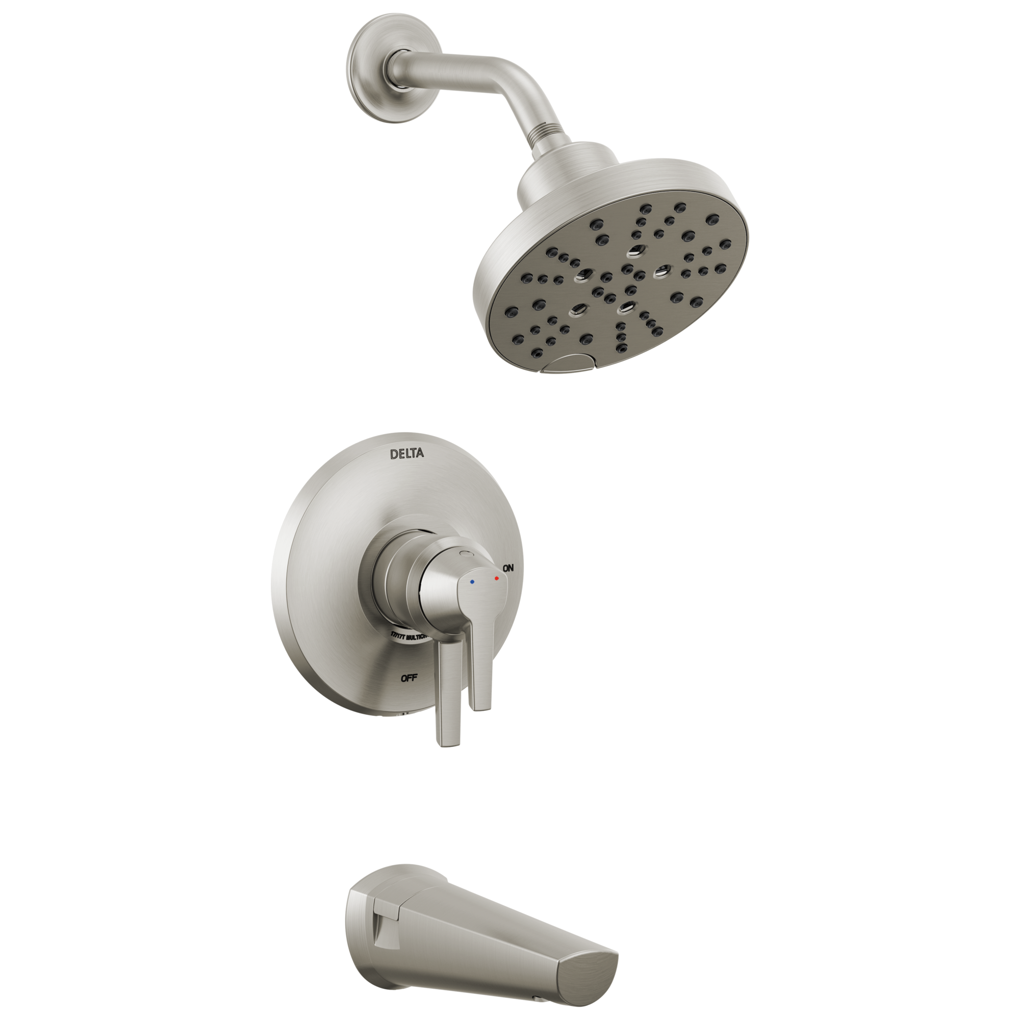 Delta T17472-SS-PR Galeon Lumicoat Stainless 2-handle Multi-function 6-Inches Round Bathtub and shower Faucet