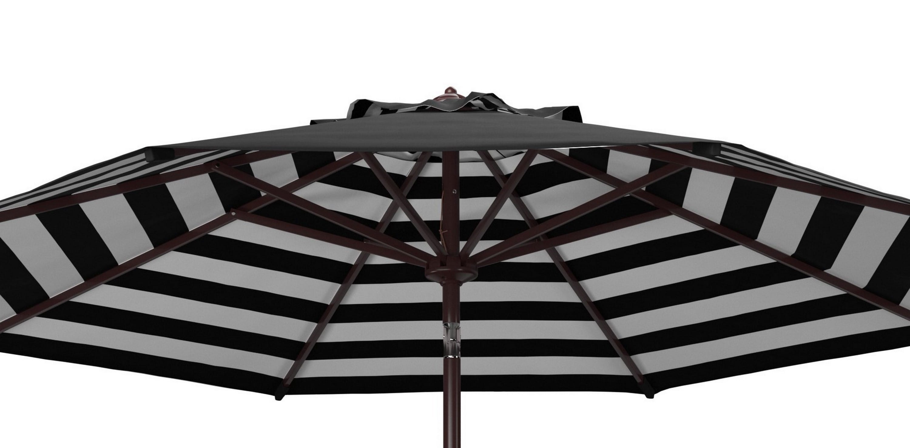 Athens 9ft Black and White Striped Aluminum Patio Umbrella