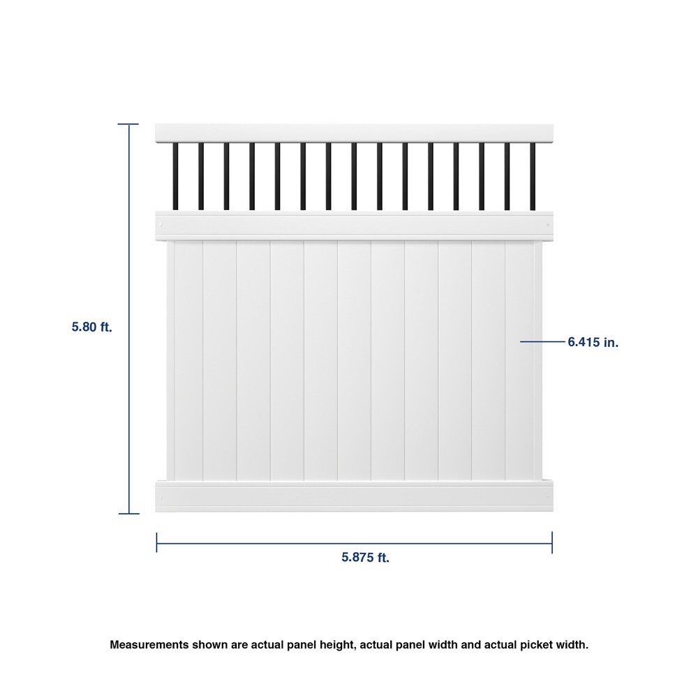 Outdoor Essentials Lakewood 6 Ft H X 6 Ft W White Vinyl Baluster Top Fence Panel In The Vinyl