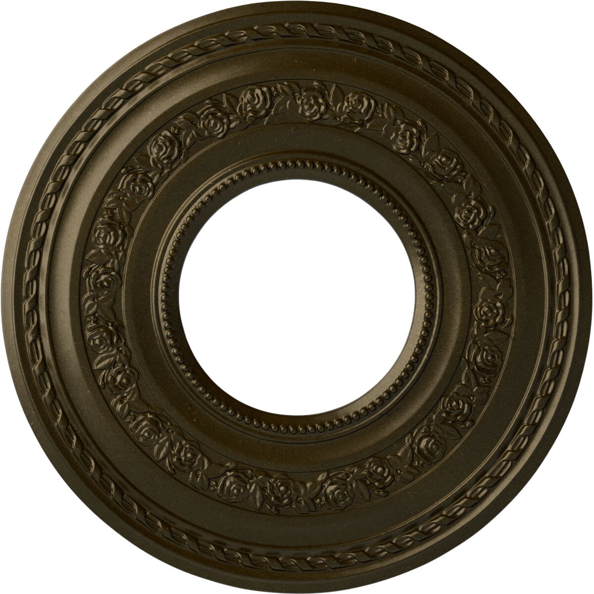 Ekena Millwork CM29ATGGS Anthony 29.375-in W x 29.375-in L Painted Green Gold Polyurethane Whole Ceiling Medallion