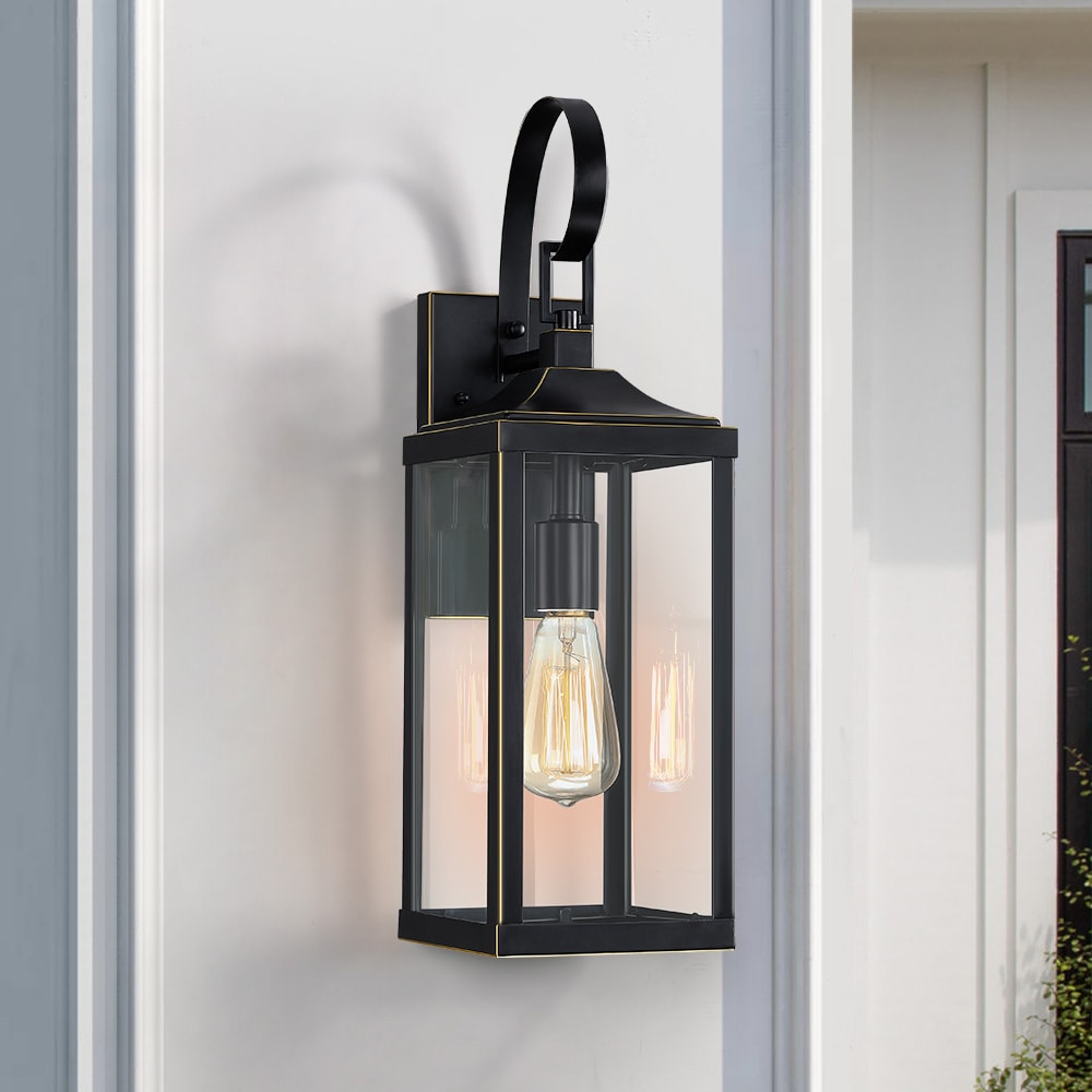 Black Rectangular Outdoor Lantern: Choose from in 27 or 19