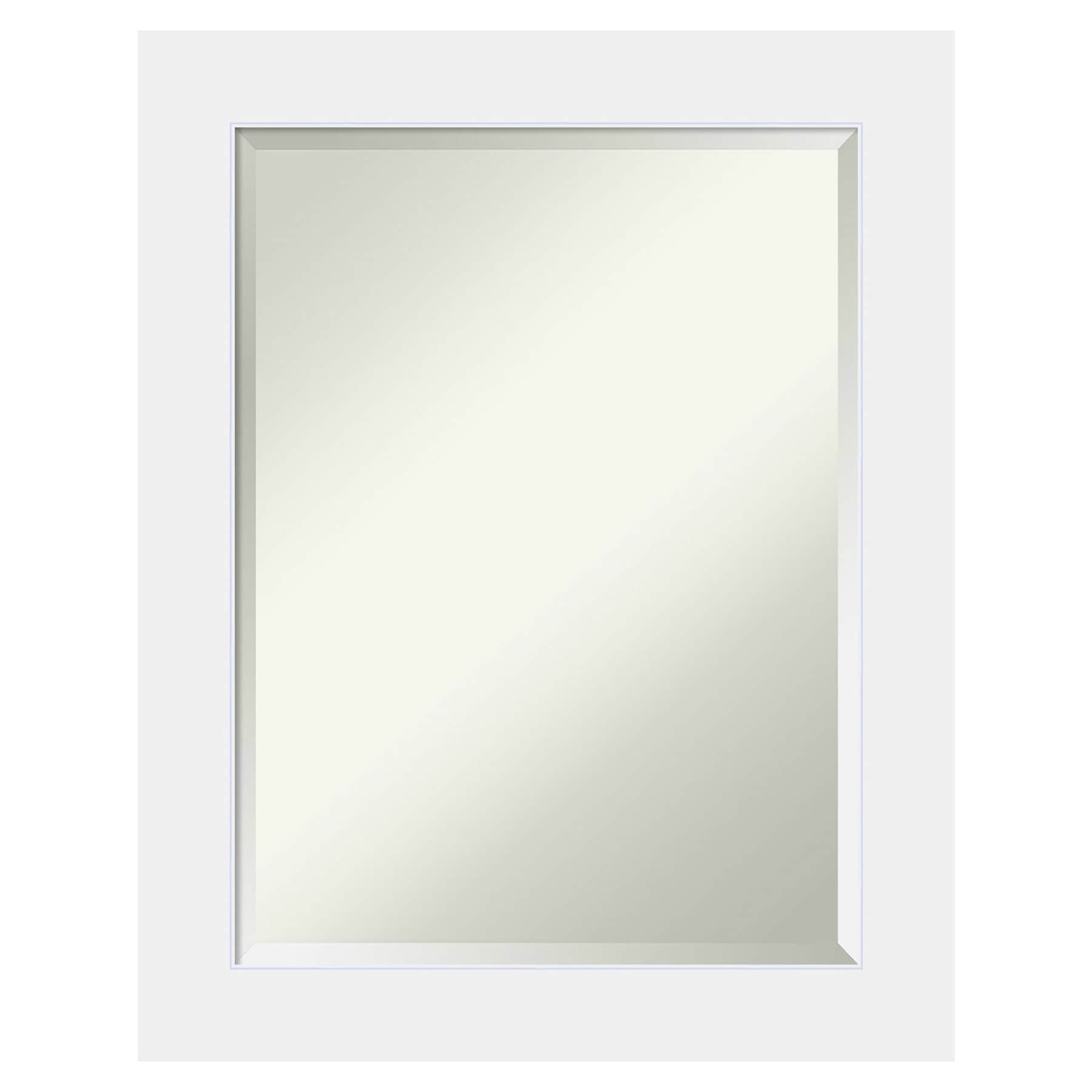 Amanti Art DSW4016469 Corvino 22.88-in x 28.88-in Framed Rectangle Bathroom Vanity Mirror ( Matte White )