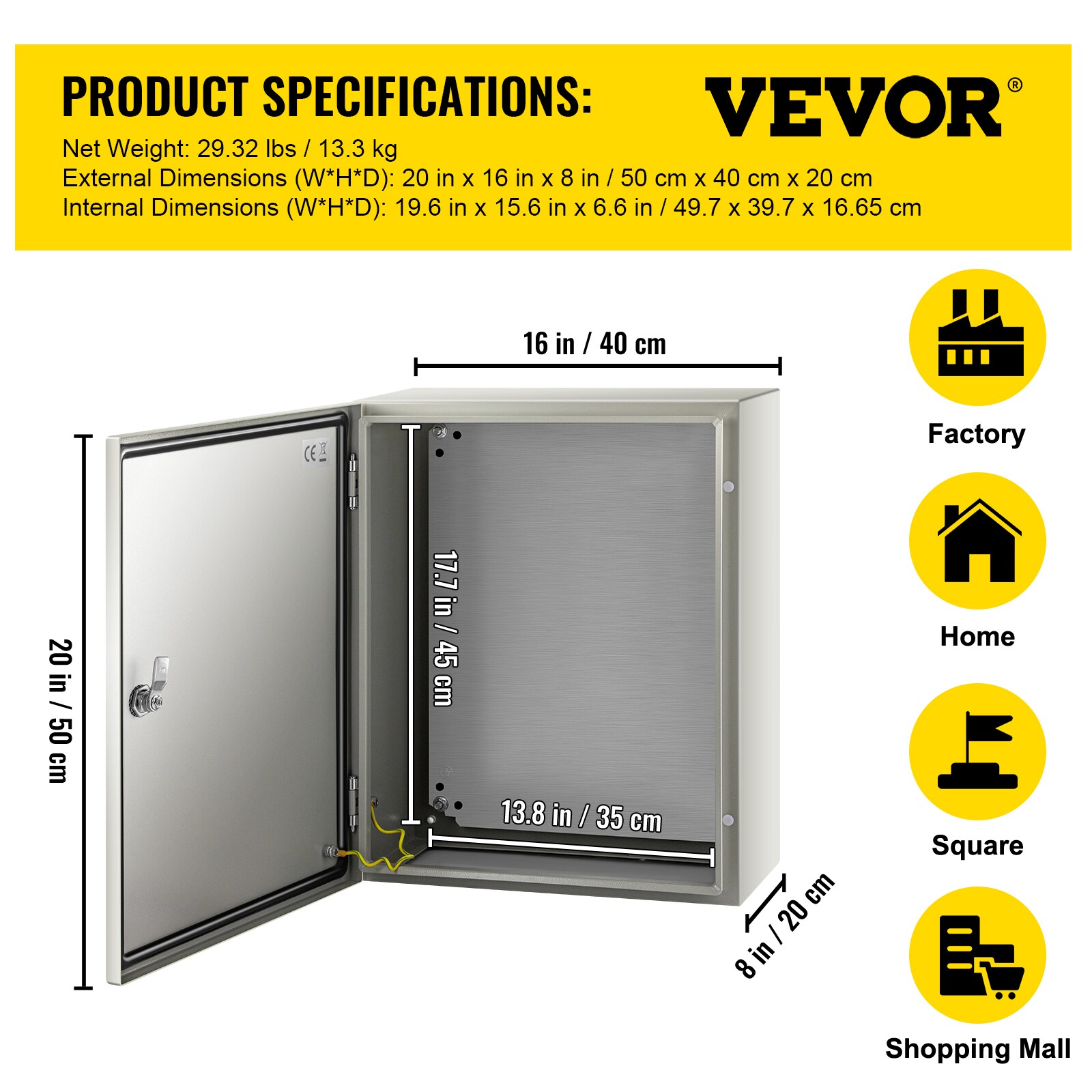 VEVOR DQXJSTCFS50X40X20V0 Electrical-Box - View #8