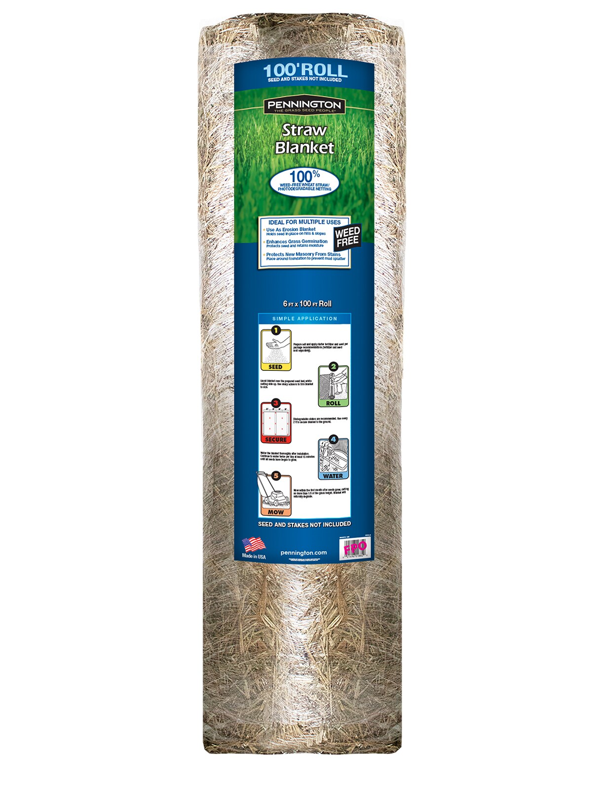 Pennington 100-ft X 6-ft Straw Seed Blanket In The Seed Blankets ...