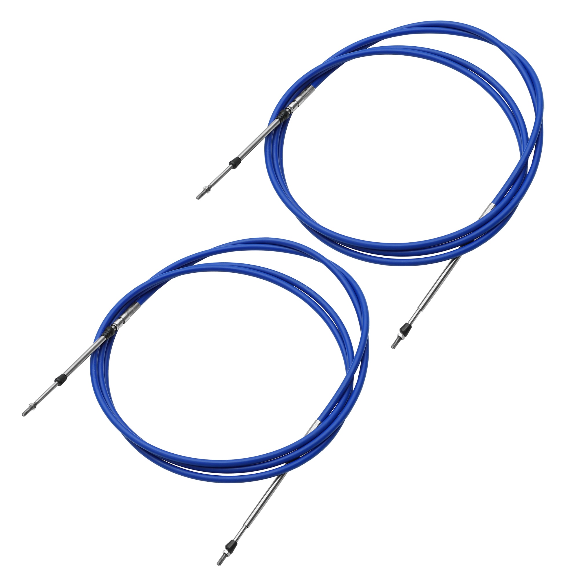 Unique Bargains 2pcs 12ft 3.7 Meter 146inch Marine Throttle Shift Remote Control Box Cable for Outboard Engine Boat Motor Steering System Blue